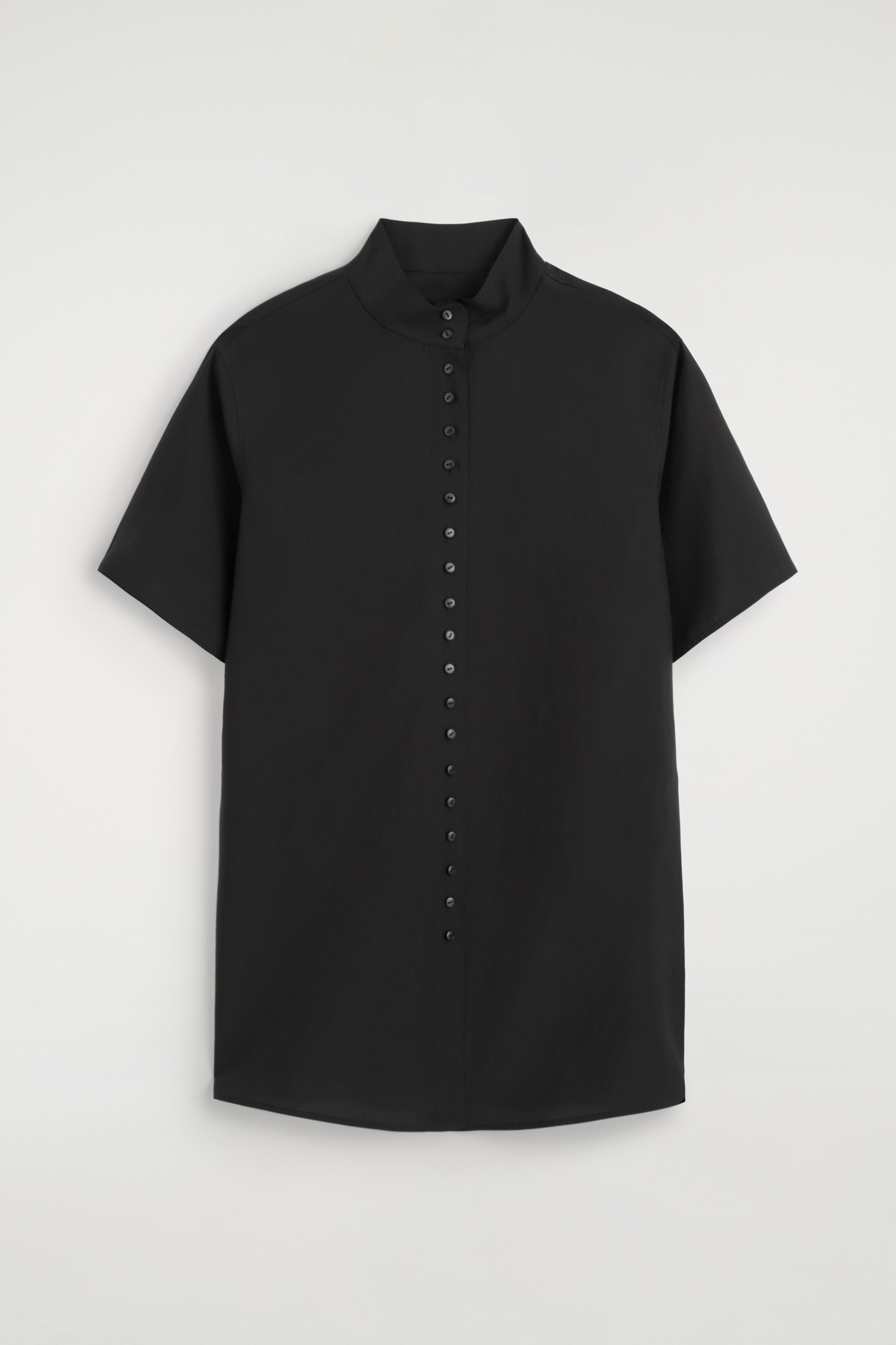 FLUID HIGH-COLLAR SHIRT - BLACK/LIGHT BROWN