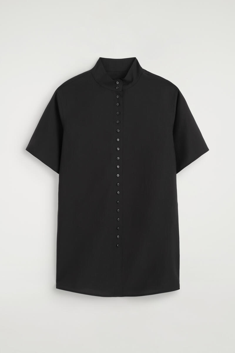 Fluid High-Collar Shirt