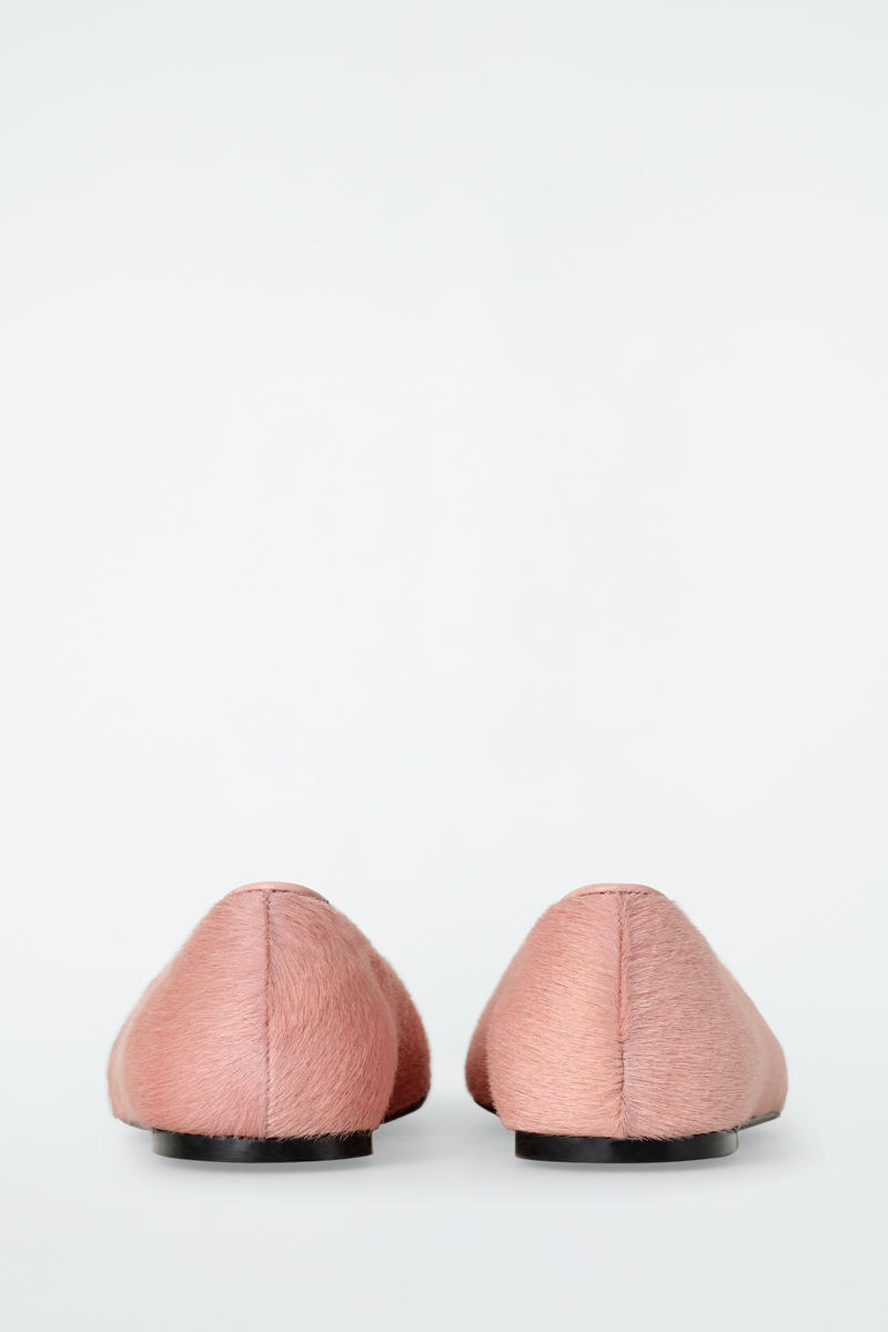 Cos Pony Hair-Effect Leather Ballet Flats