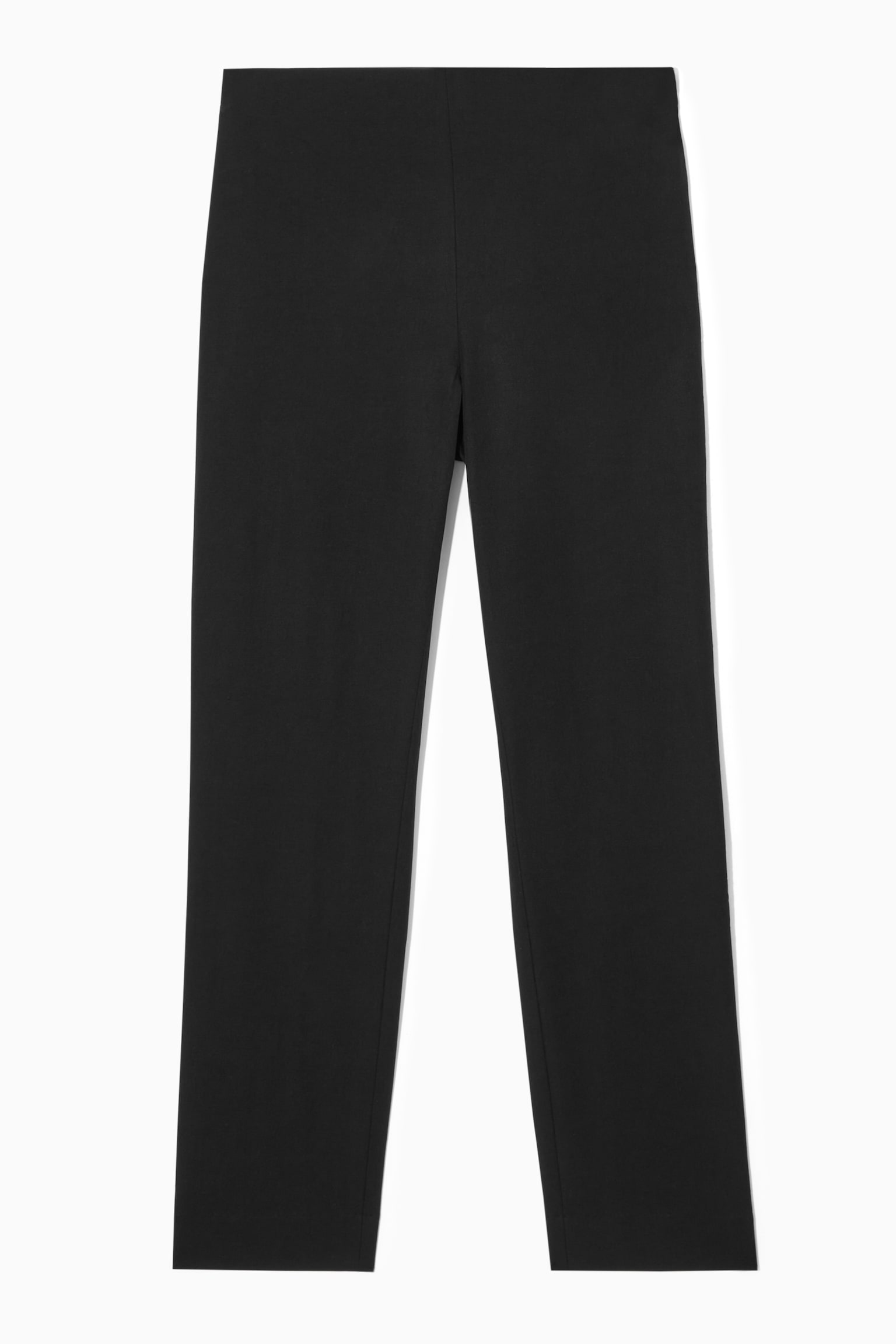 SLIM-FIT TAILORED TROUSERS - BLACK