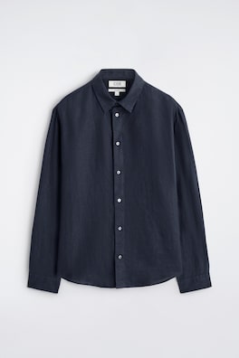 RELAXED LINEN SHIRT — NAVY 7