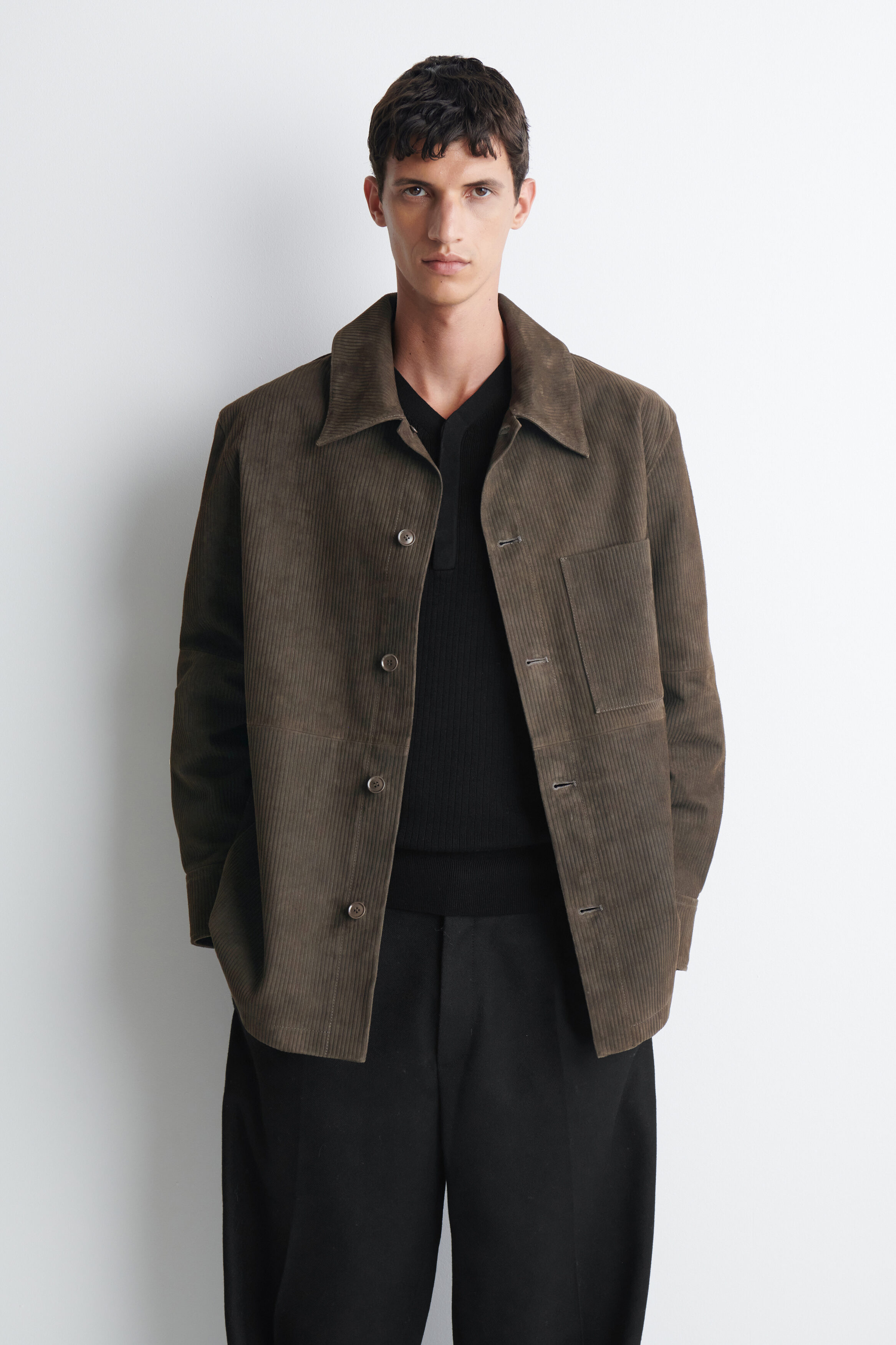 CORDED SUEDE OVERSHIRT