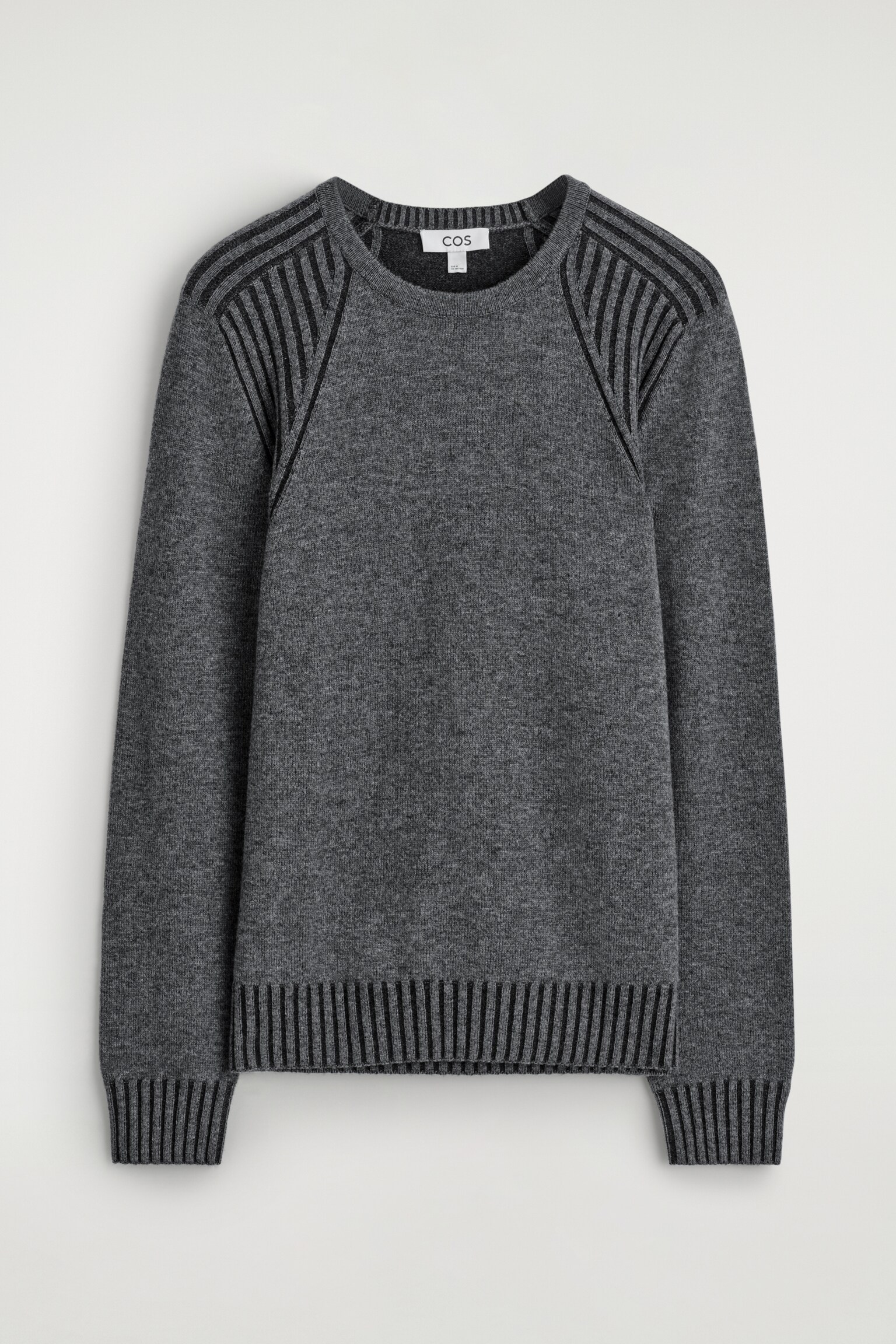 MERINO-CASHMERE CREW-NECK JUMPER - GREY - 2