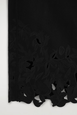 EMBROIDERED DOUBLE-FACED WOOL DRESS — CARBON 6