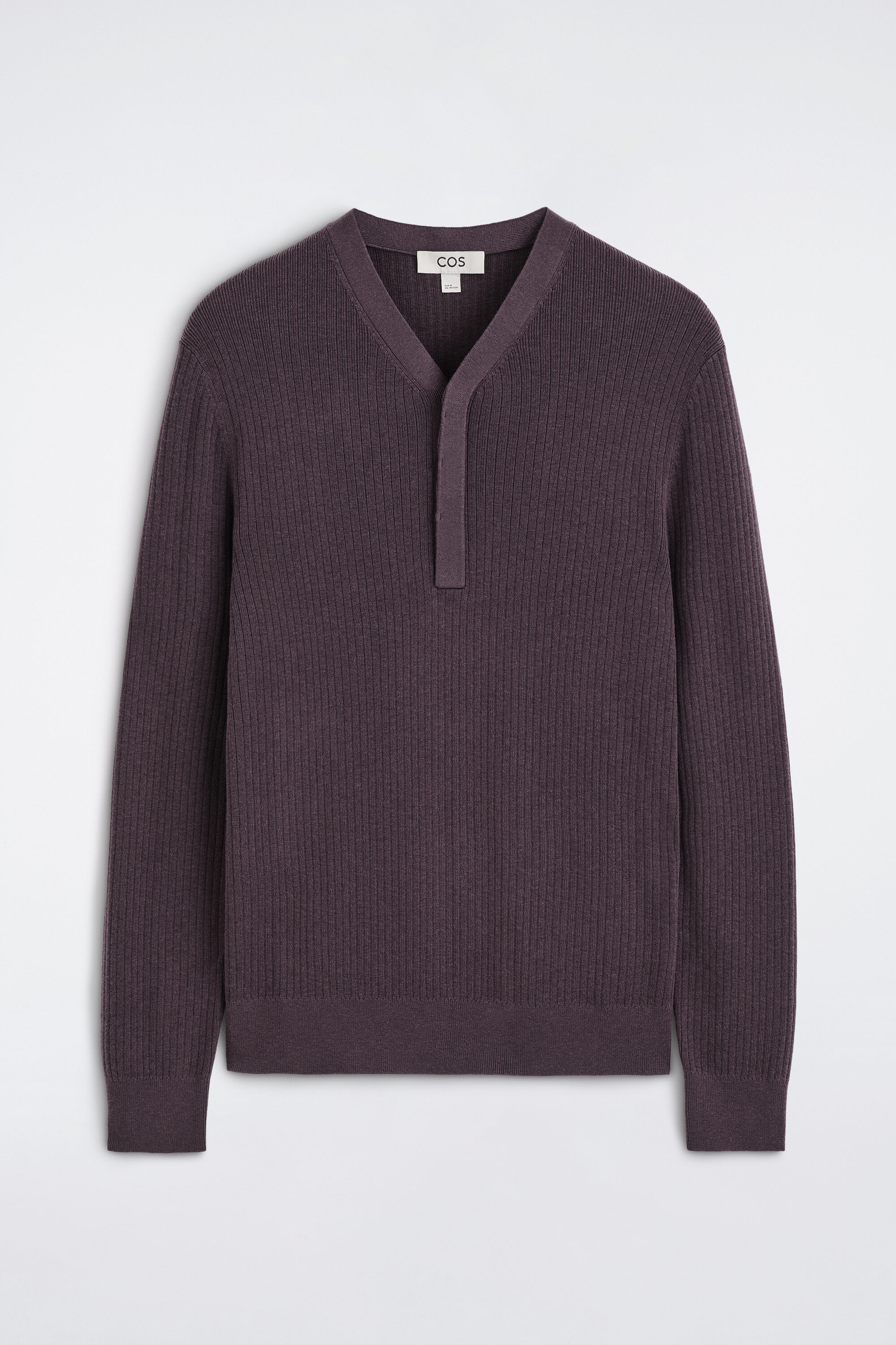Plum Henley, Charcoal Flannel