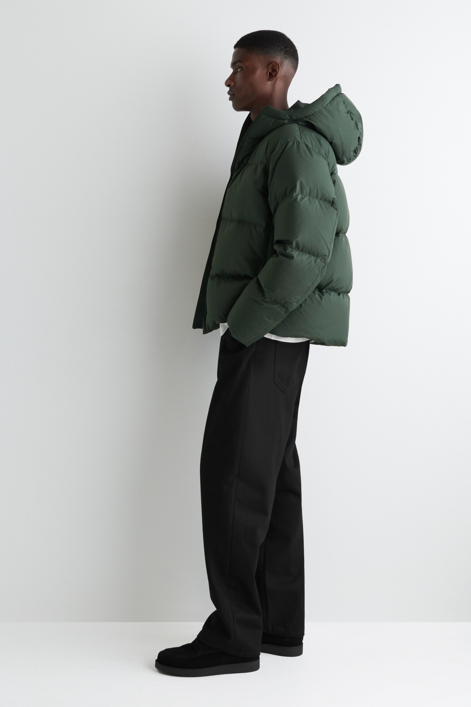 STEPPJACKE MIT KAPUZE - DUNKELGRÜN/DUNKELBRAUN - 3