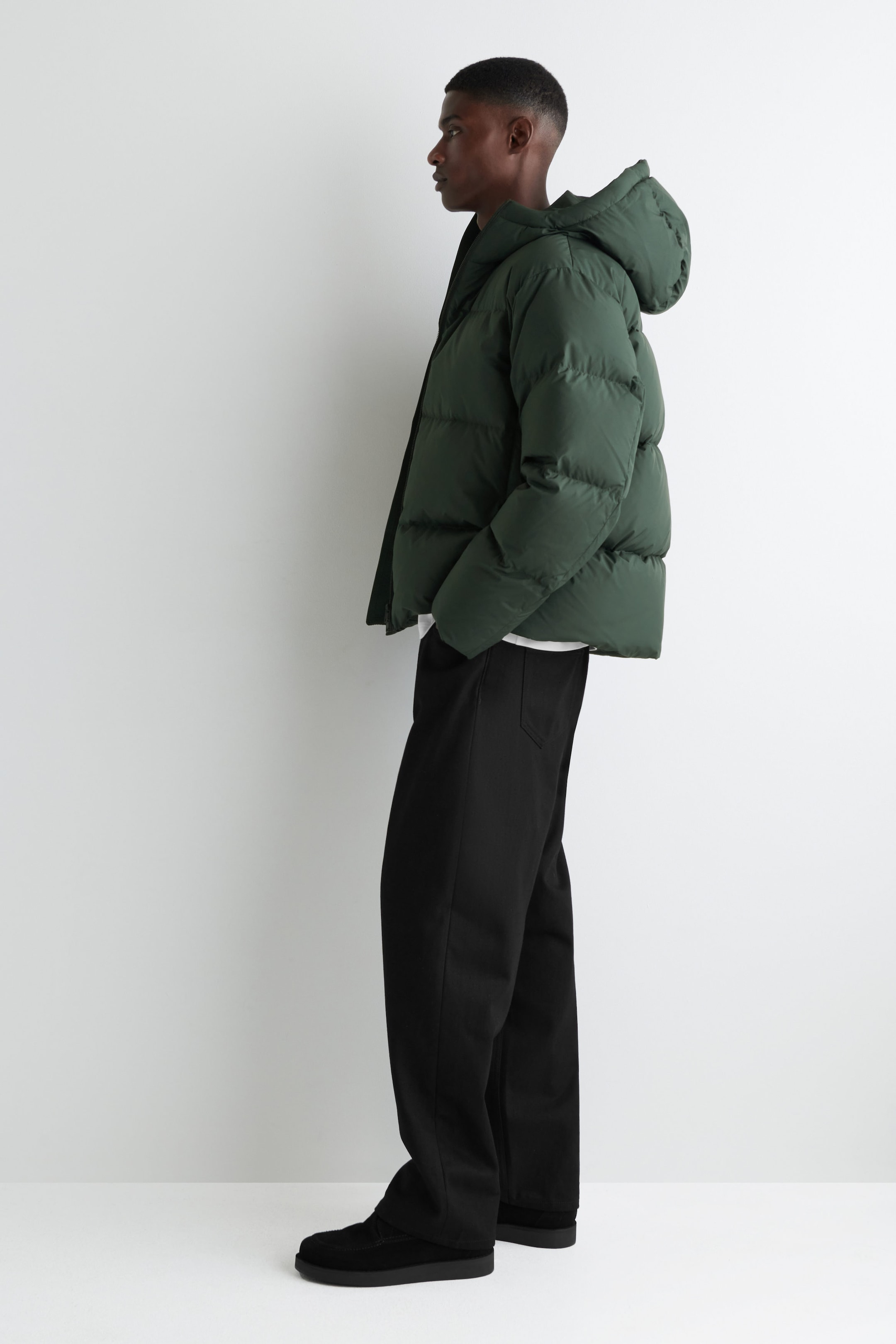 QUILTED HOODED DOWN JACKET