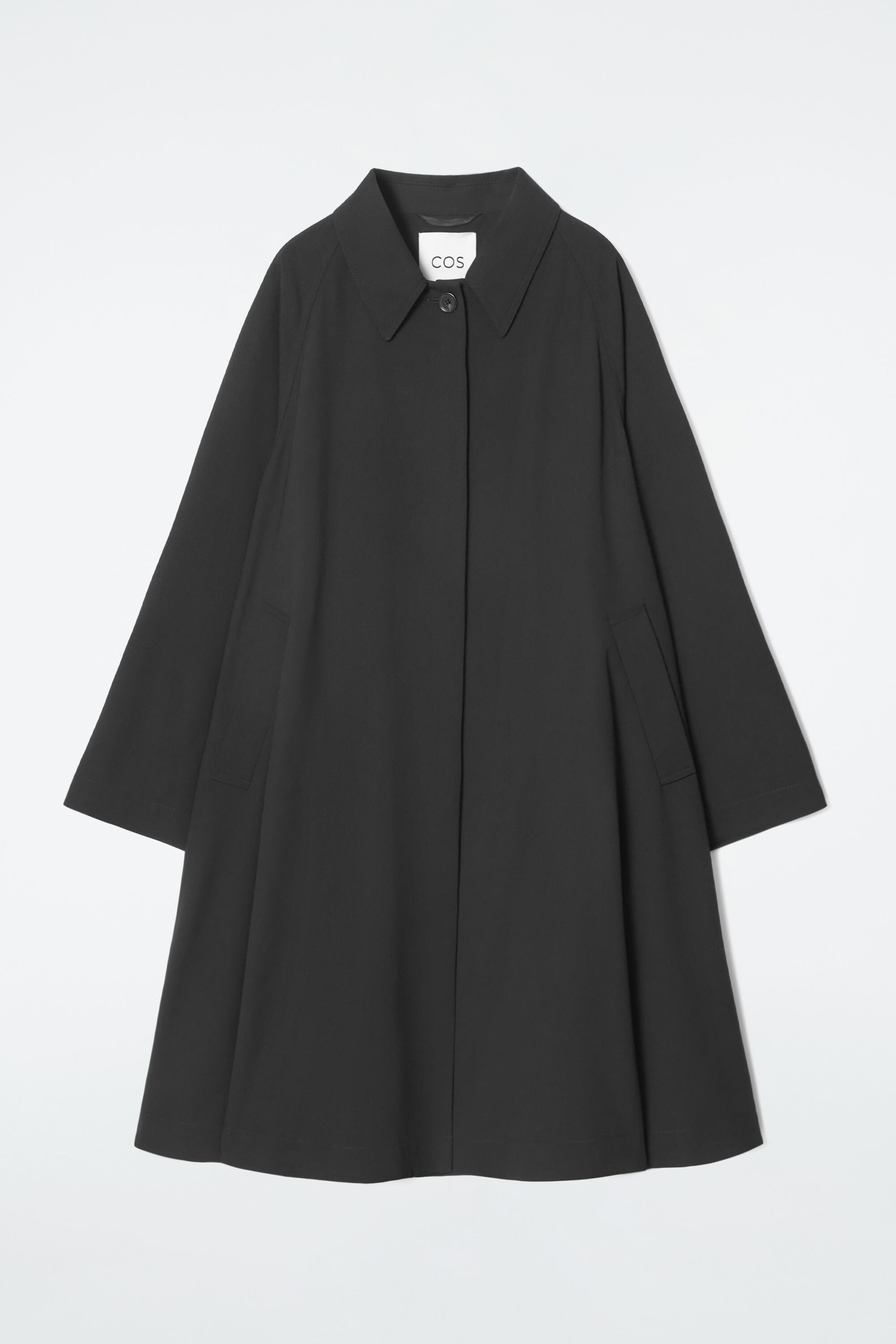 VOLUMINOUS SWING TRENCH COAT - BLACK | COS