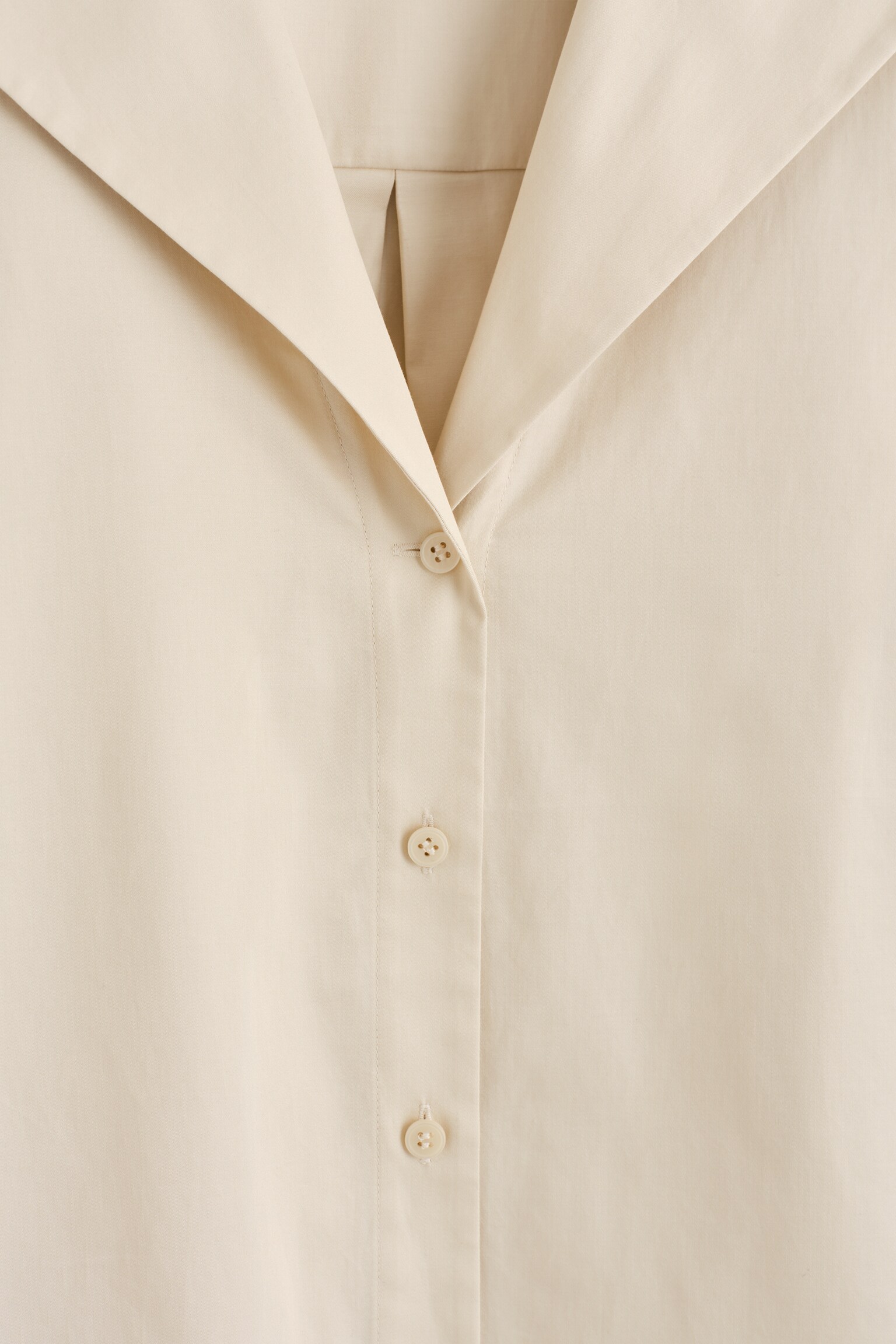 SAILOR-COLLAR COTTON SHIRT - LIGHT BEIGE - 4
