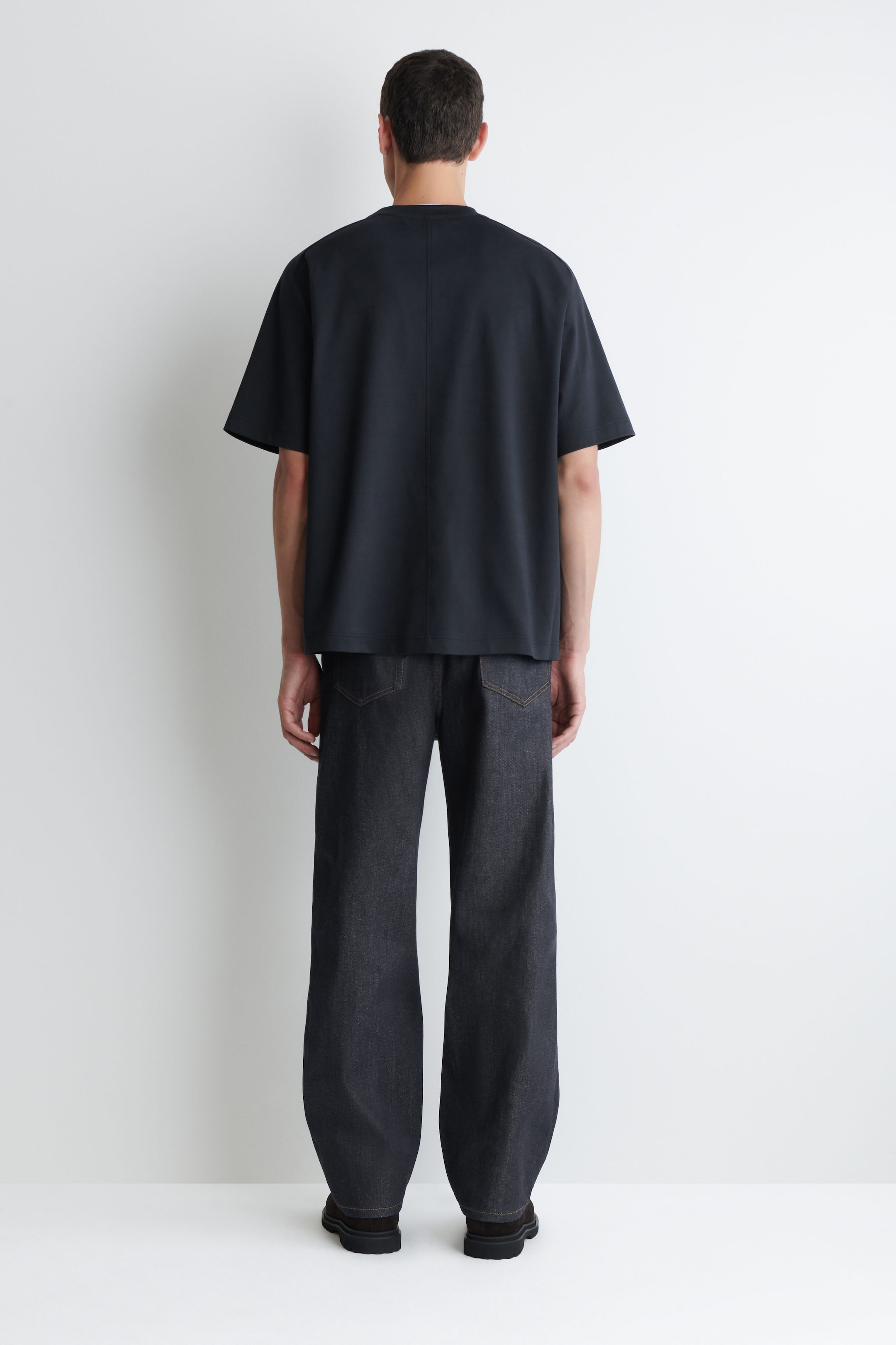 OVERSIZED INTERLOCK LAYERED-EFFECT T-SHIRT