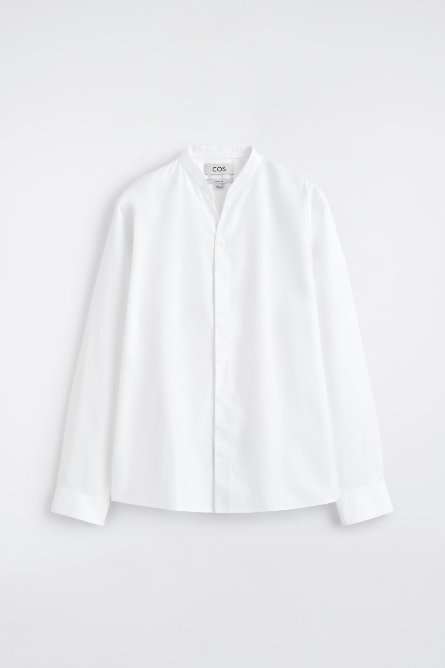 ПАМУЧНА РИЗА С ЯКА ТИП ДЯДО - БЯЛО - 2