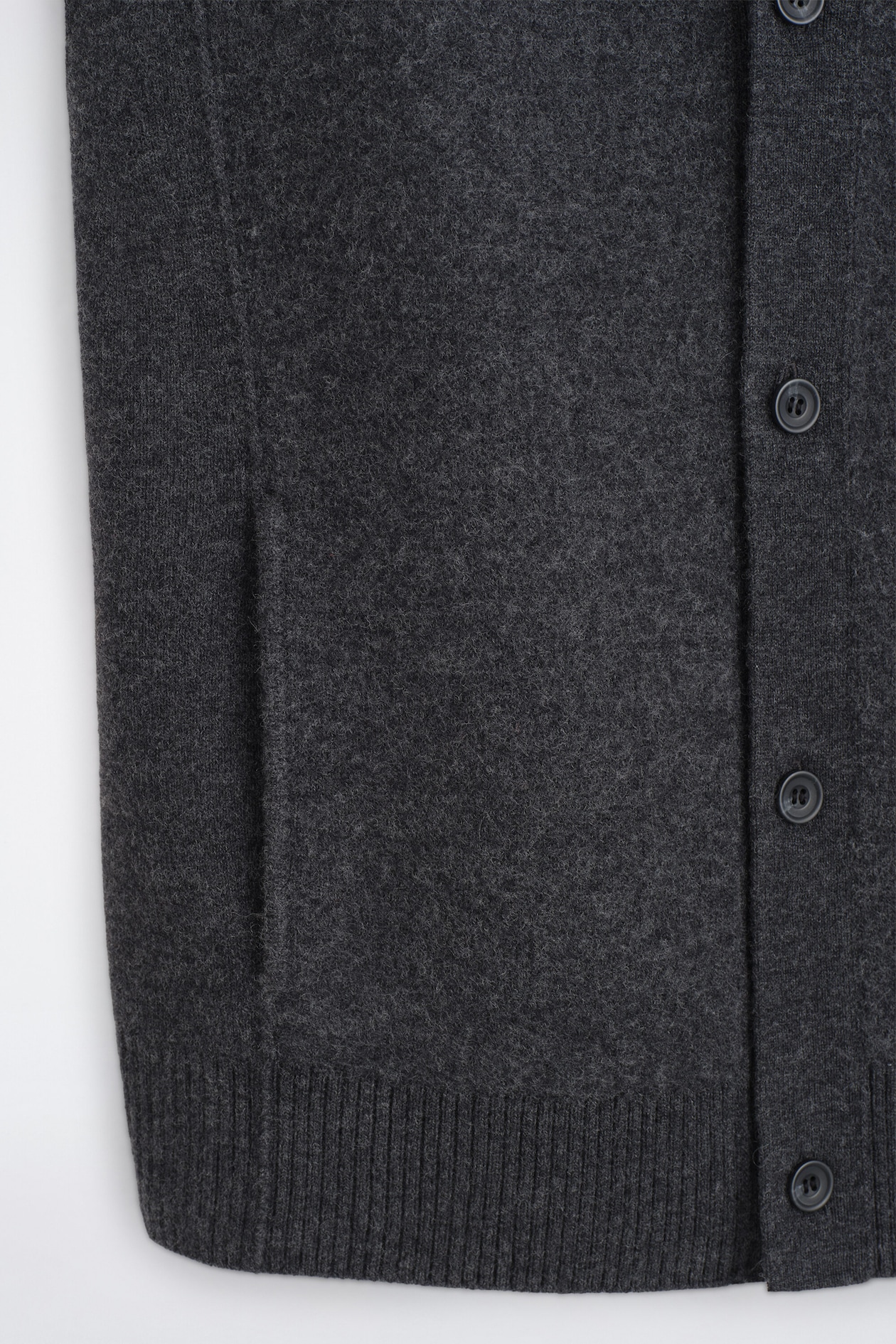 BUTTONED BOILED-WOOL VEST — CHARCOAL MÉLANGE