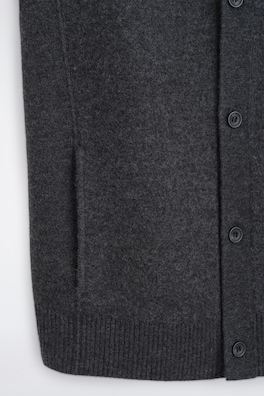 BUTTONED BOILED-WOOL VEST — CHARCOAL MÉLANGE 7
