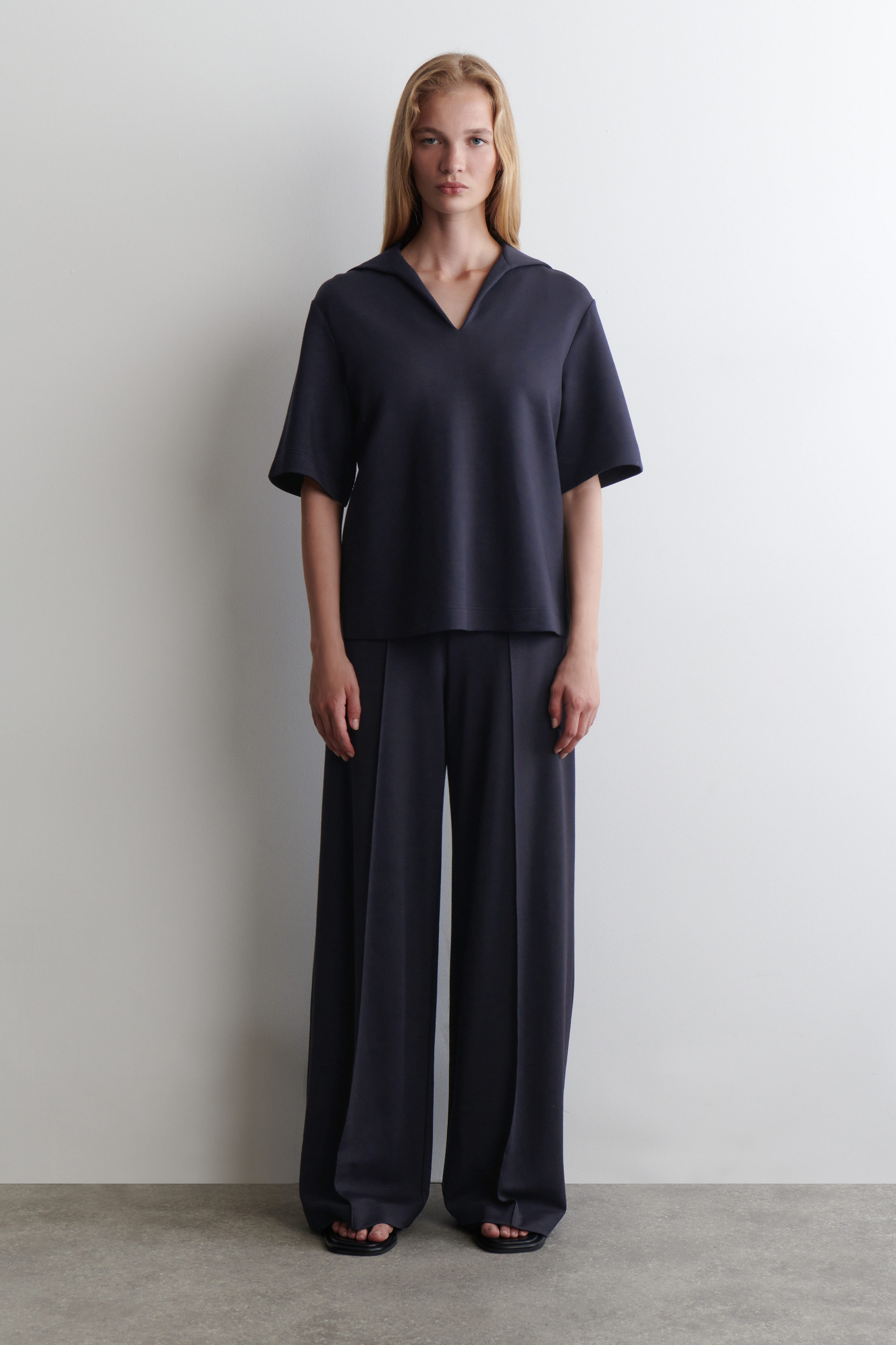 MODAL WIDE-LEG PANTS - NAVY | COS