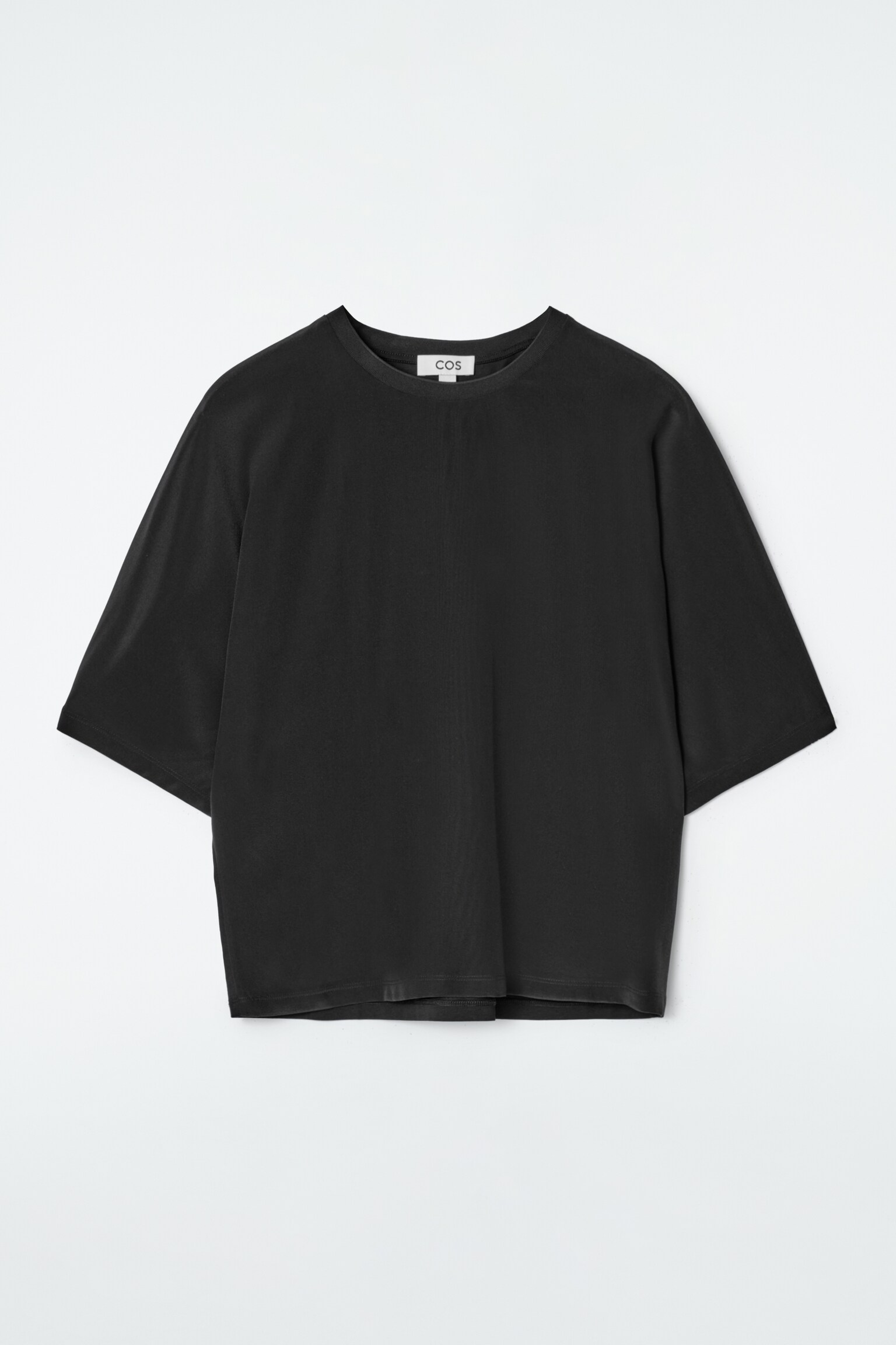 T-SHIRT À MANCHES CHAUVE-SOURIS EN SOIE - NOIR - 2