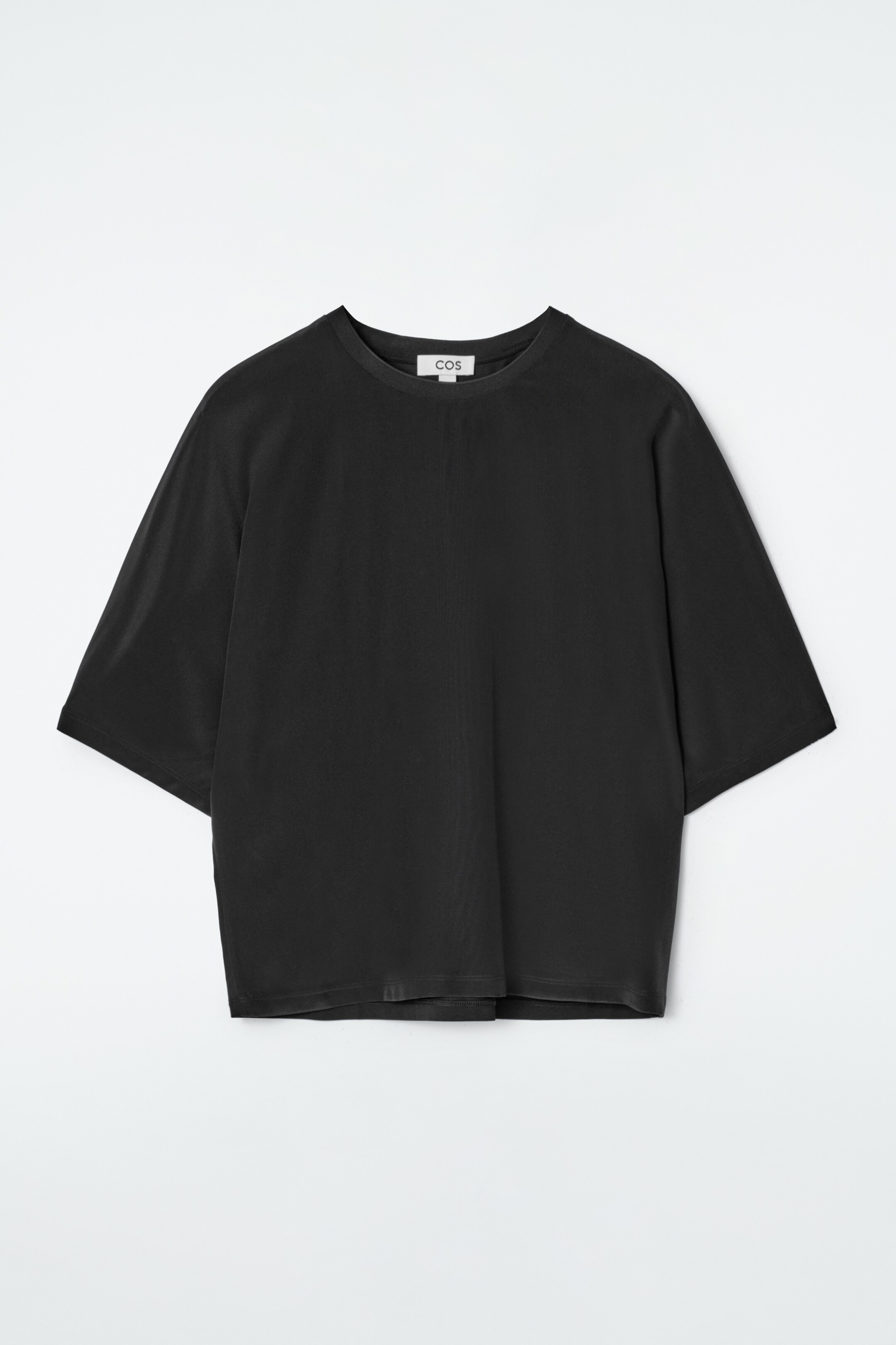 Grotere afbeelding bekijken: ZIJDEN T-SHIRT MET VLEERMUISMOUWEN EN PANELEN - ZWART - DAMES | H&M BE 4