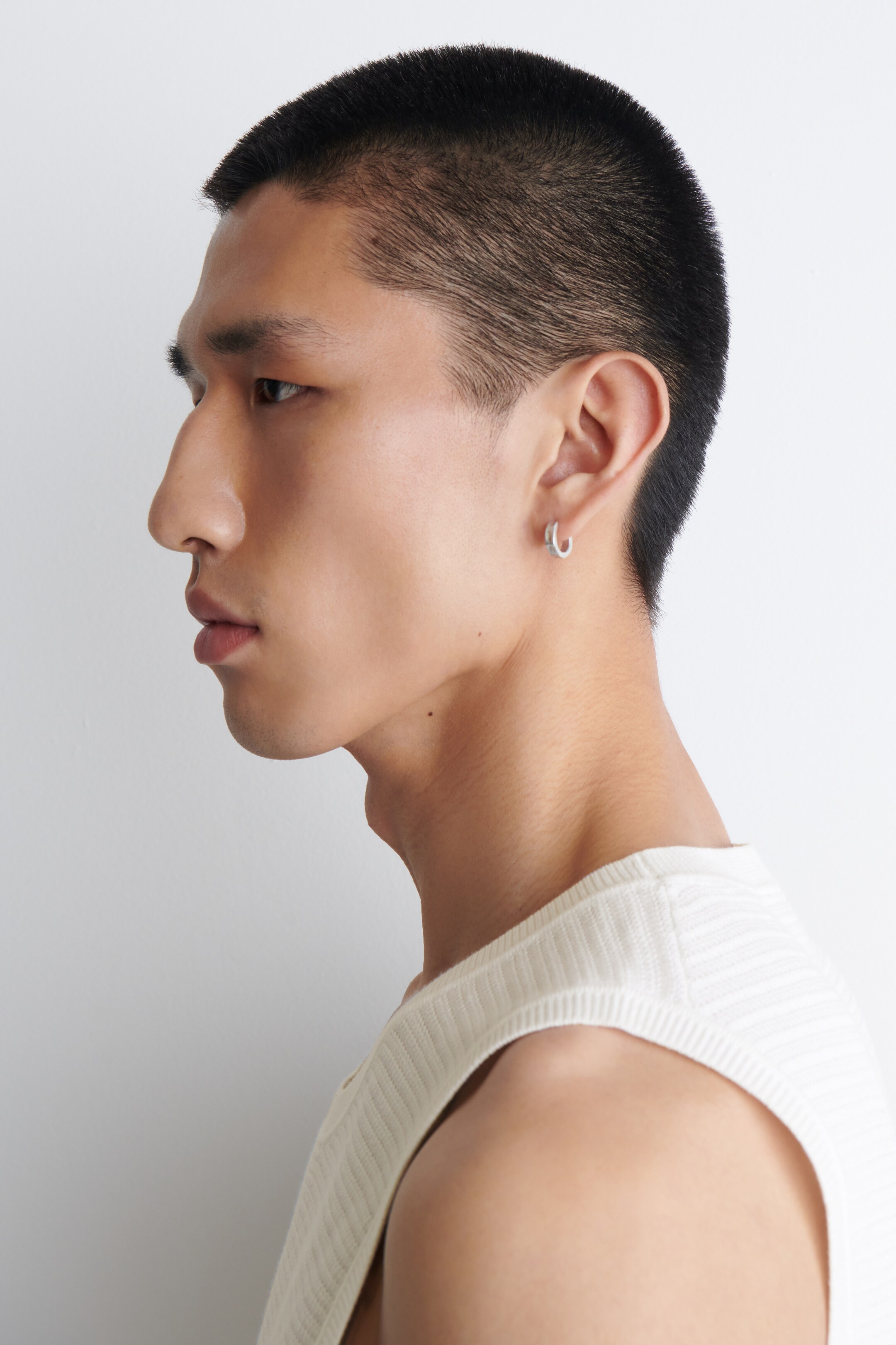 View larger image: HAMMERED MINI HOOP EARRINGS - SILVER | H&M GB 2