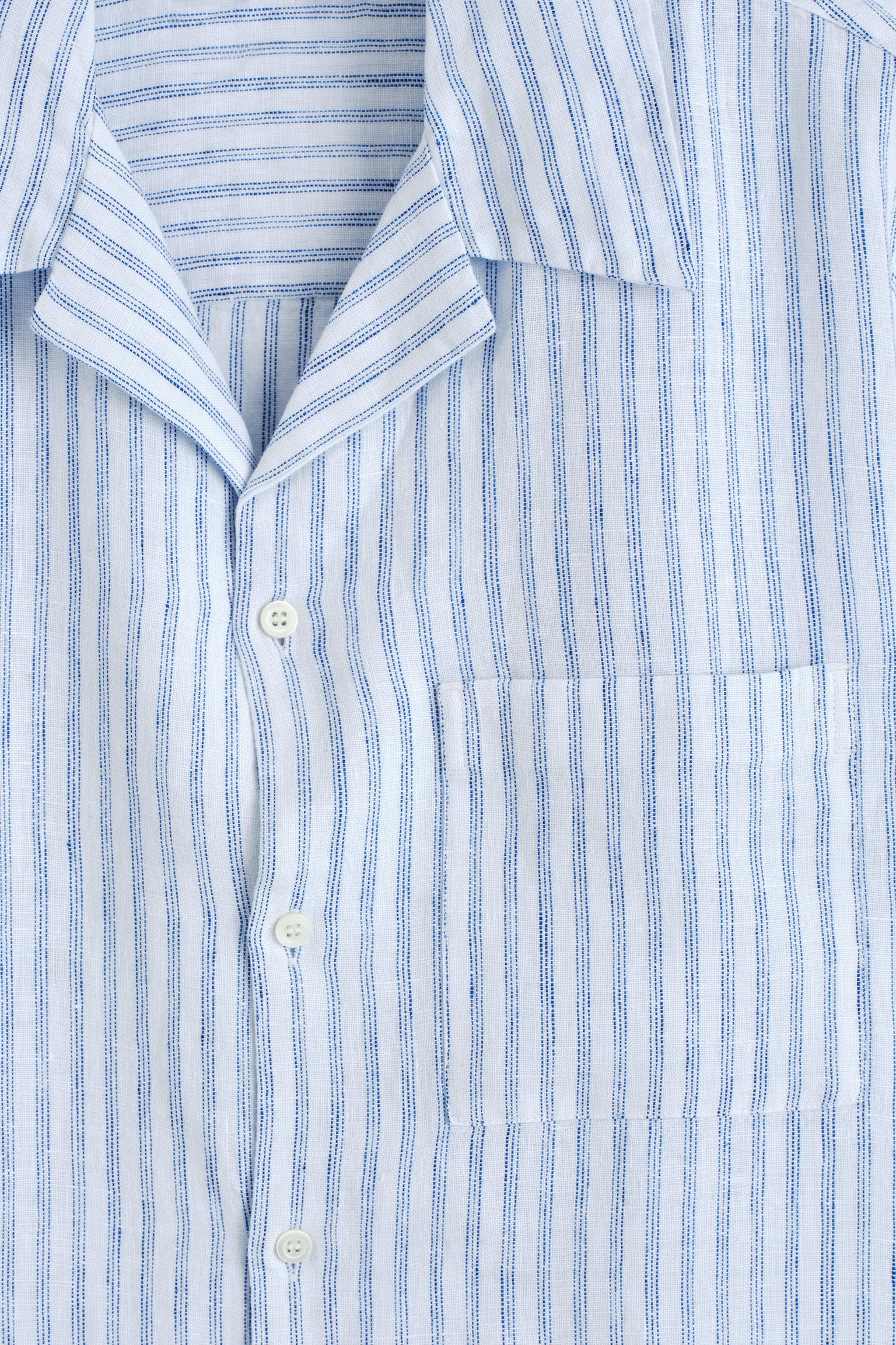 CAMICIA CON COLLETTO APERTO - BIANCO / BLU / RIGHE/COBALTO/AZZURRO - 5