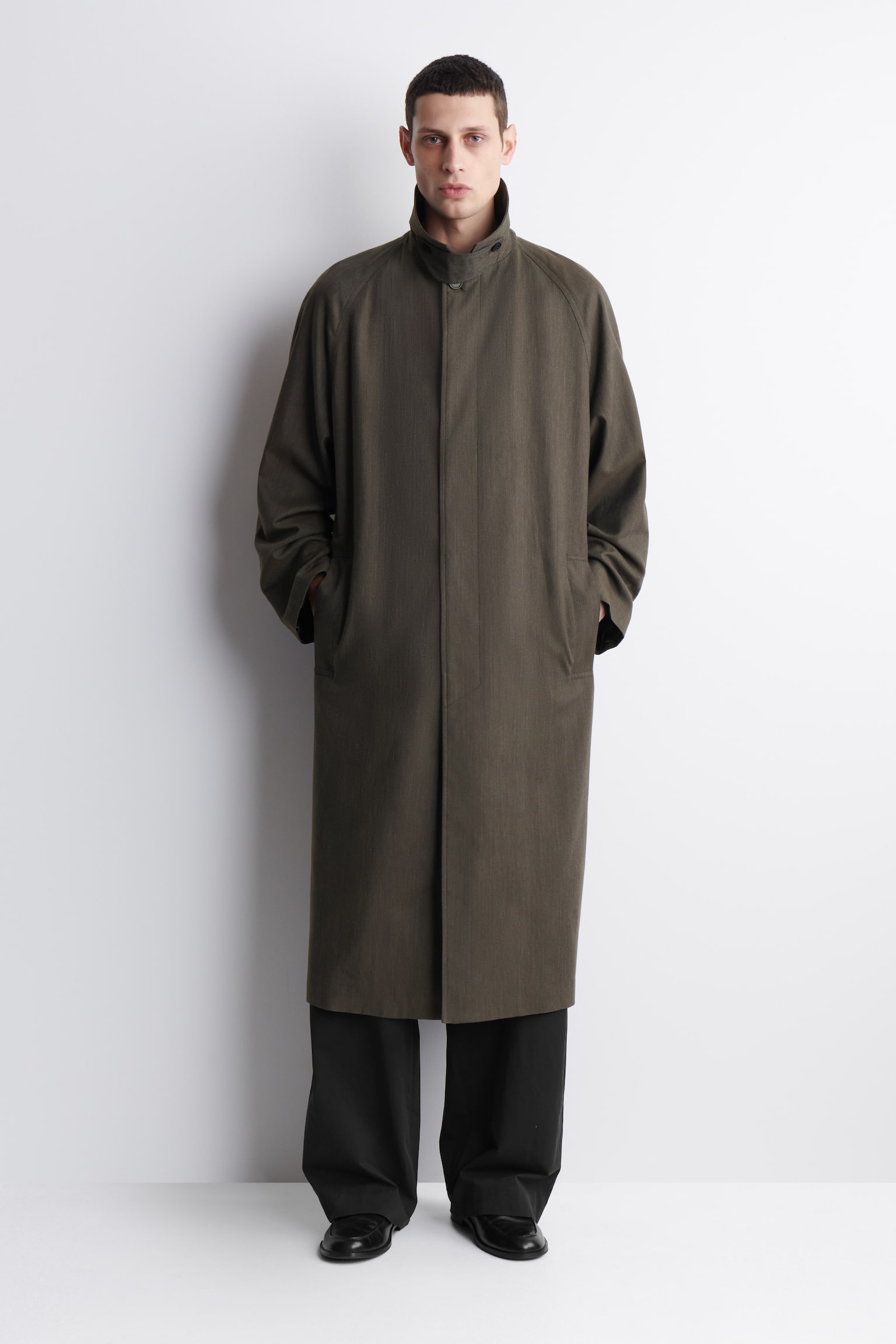 LIGHTWEIGHT COTTON-HERRINGBONE TRENCH COAT - 1