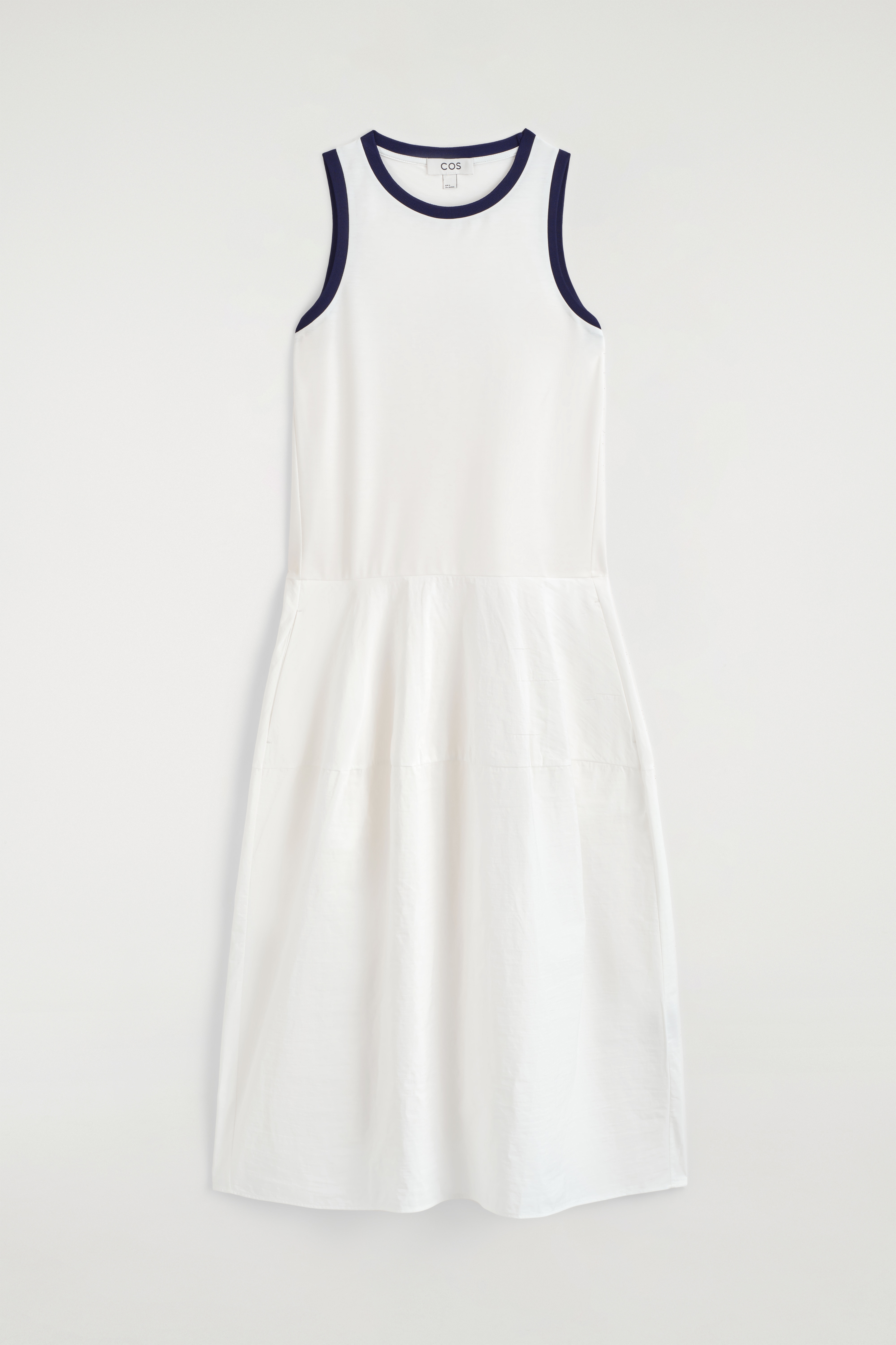 ABITO MIDI SENZA MANICHE CON PANNELLI - BIANCO / BLU NAVY/BLU NAVY