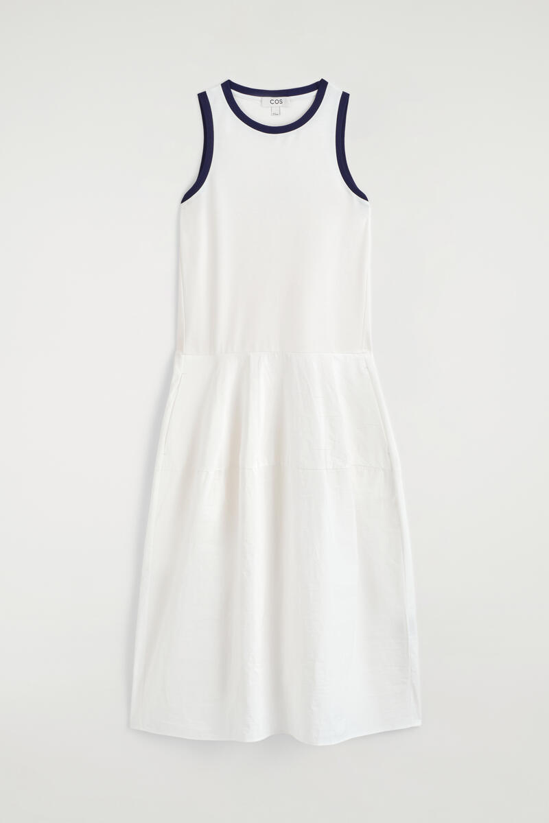 Panelled Sleeveless Midi Dress