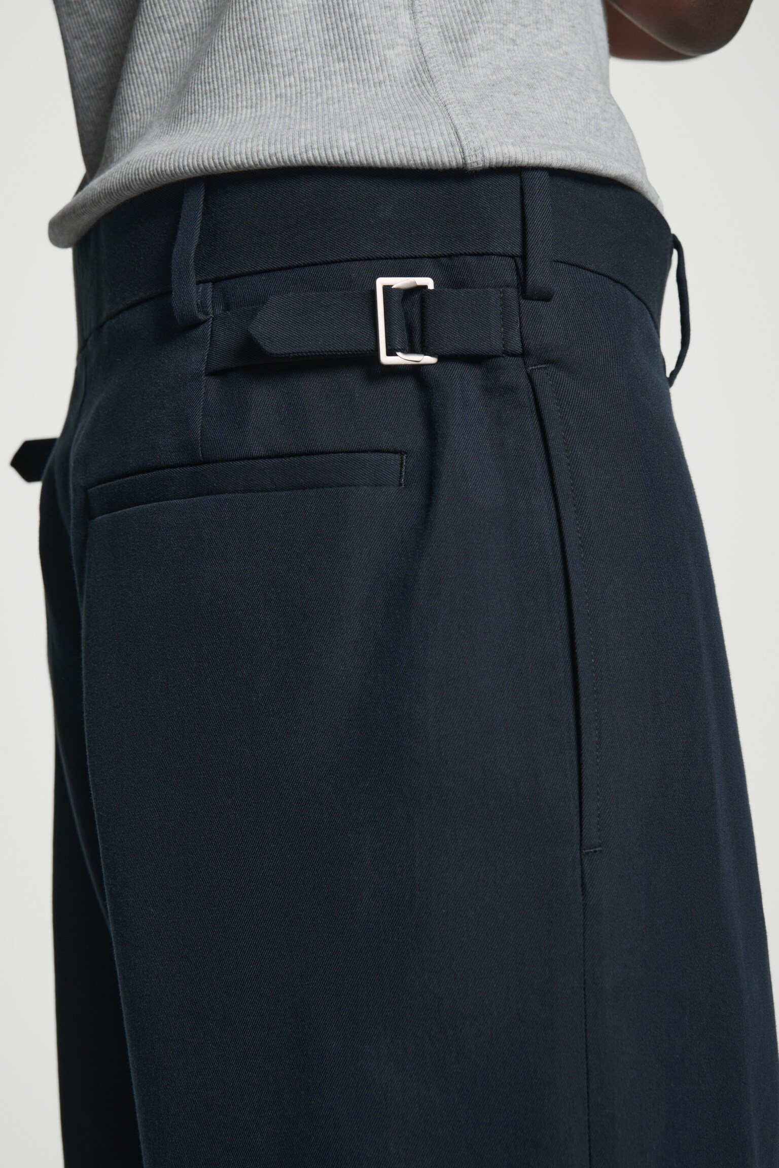 PANTALON DE COSTUME DROIT DÉCONTRACTÉ - BLEU MARINE/TAUPE - 5
