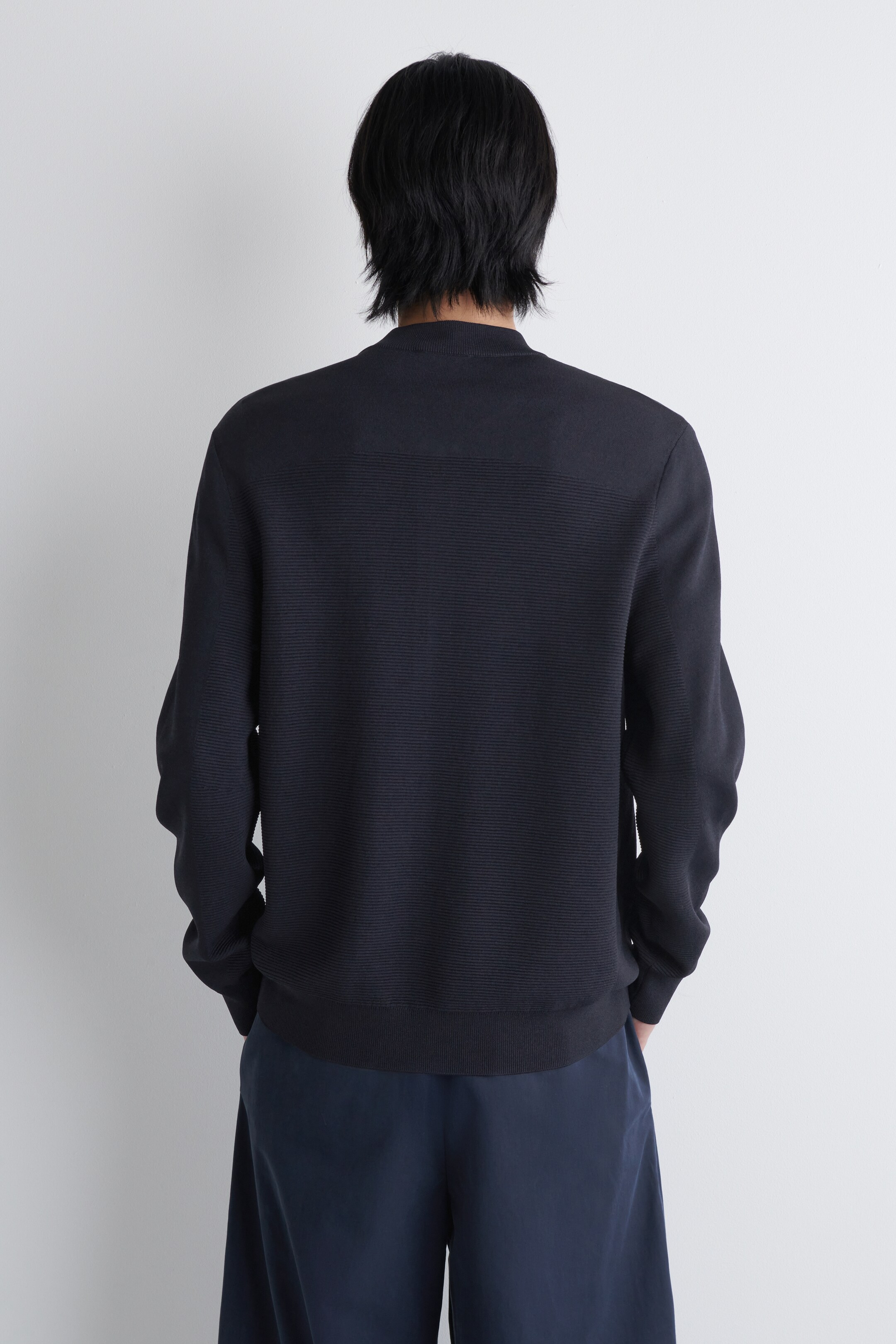 Grotere afbeelding bekijken: TEXTURED KNITTED BOMBER JACKET - MARINEBLAUW - HEREN | H&M NL 4