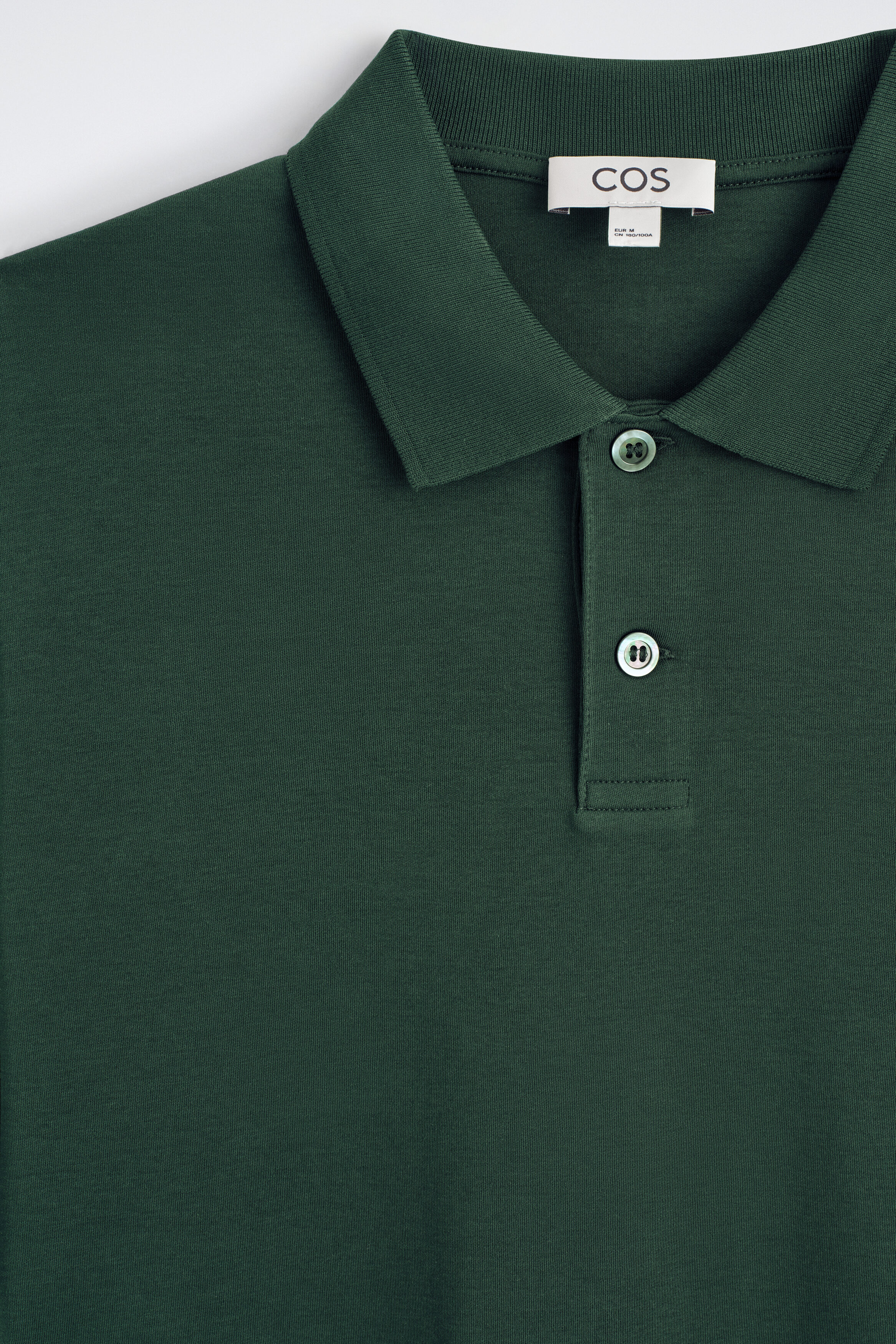 INTERLOCK COTTON POLO SHIRT - DARK GREEN | COS US
