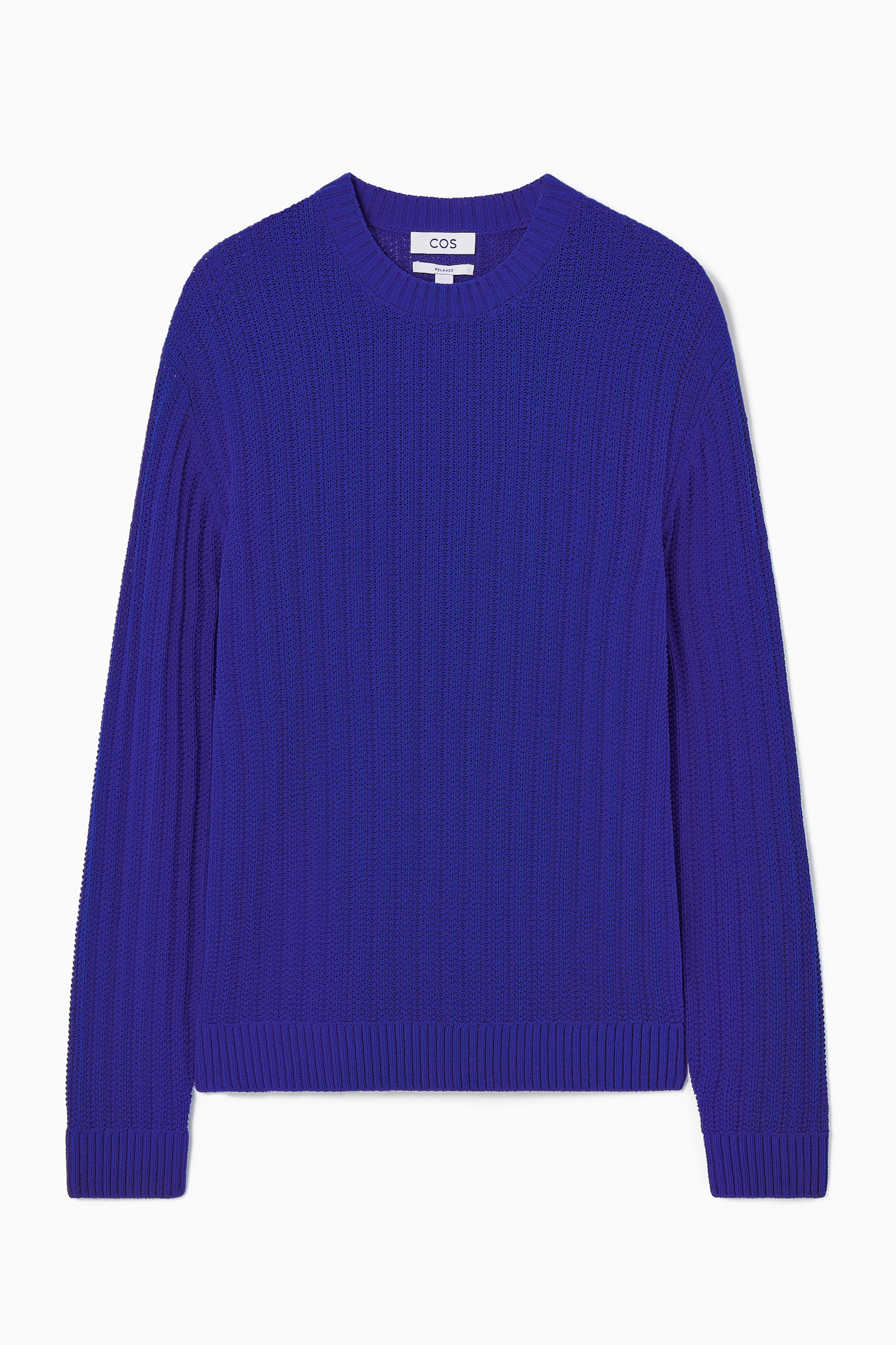 Grösseres Bild ansehen: LOCKERER PULLOVER MIT LOCHSTRICKMUSTER - BLAU - HERREN | H&M CH 1