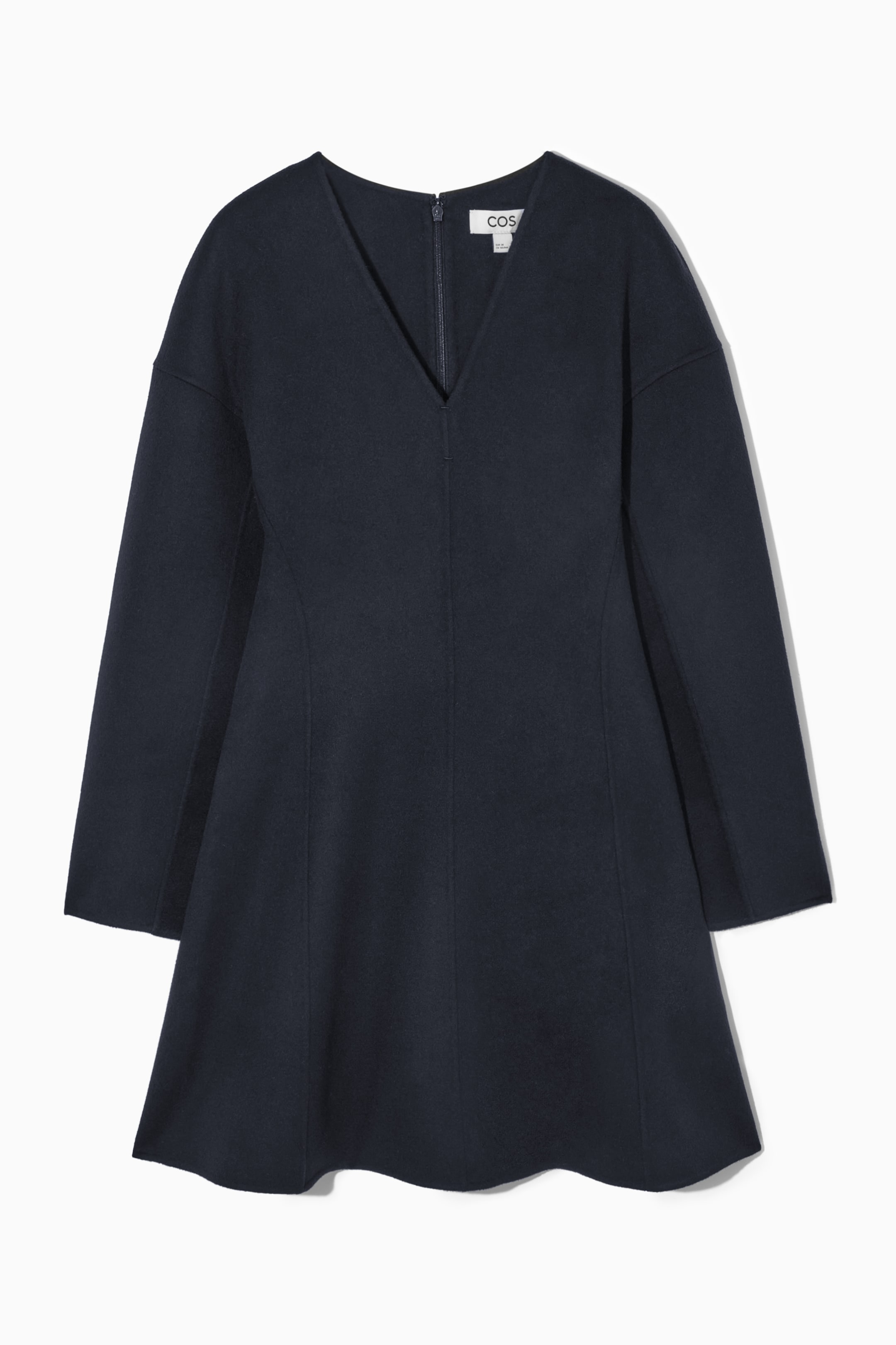 Grösseres Bild ansehen: DOUBLEFACE-WOLLKLEID MIT V-AUSSCHNITT - DUNKLES NAVYBLAU - DAMEN | H&M CH 1
