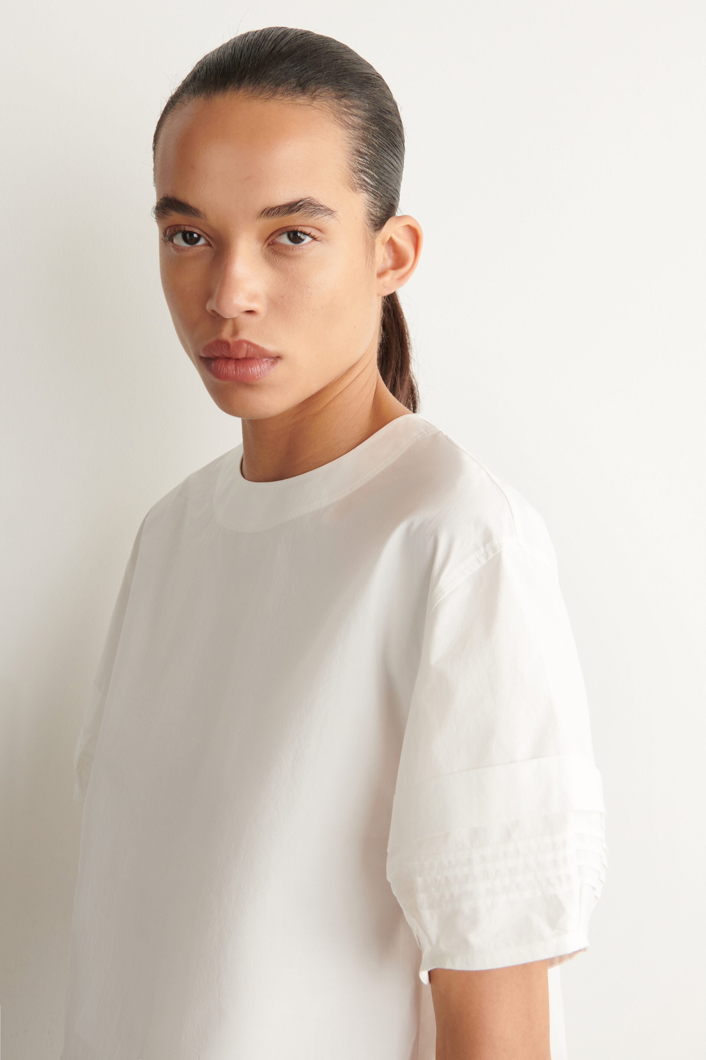 PINTUCKED COTTON BLOUSE - OFF-WHITE | COS US