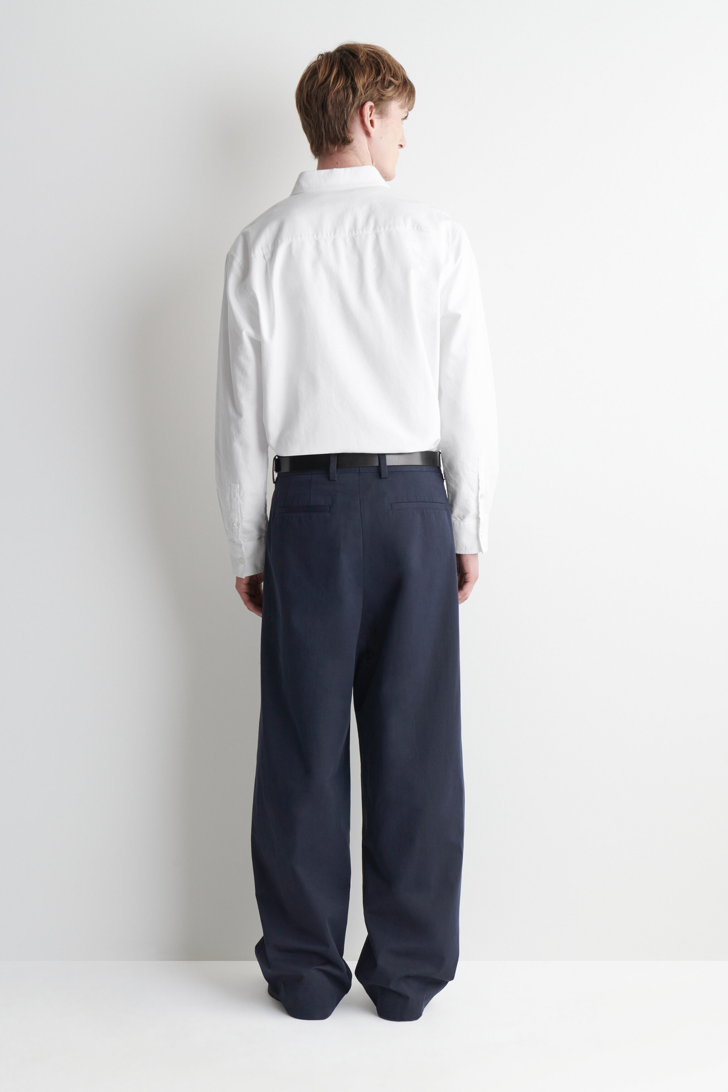 PLEATED COTTON RELAXED-FIT WIDE-LEG PANTS - thumbnail 4