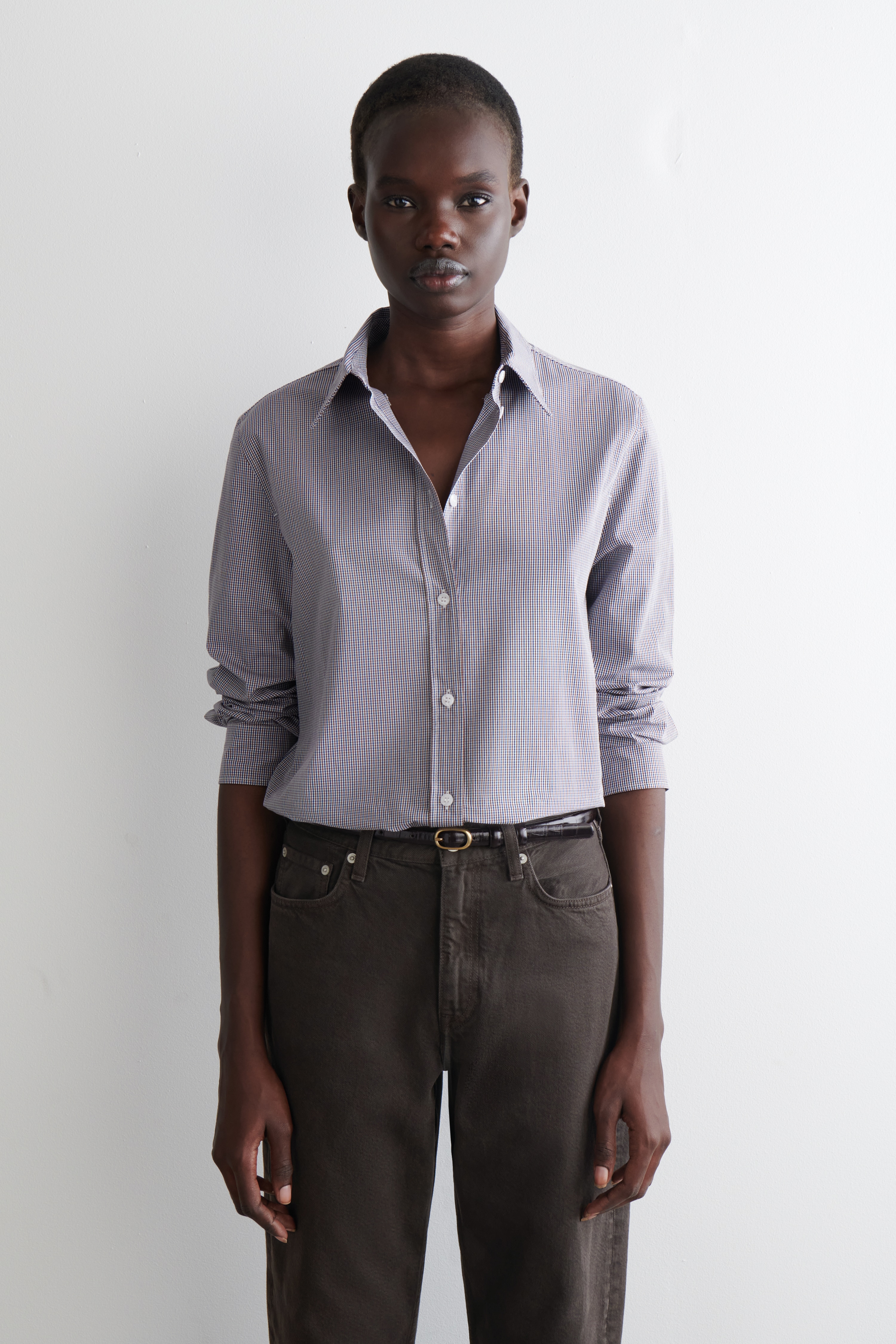 ΚΑΡΩ ΠΟΥΚΑΜΙΣΟ ΑΠΟ ΒΑΜΒΑΚΙ - WHITE / BLUE / CHECKED/ΜΠΛΕ / ΜΠΕΖ / ΚΑΡΩ