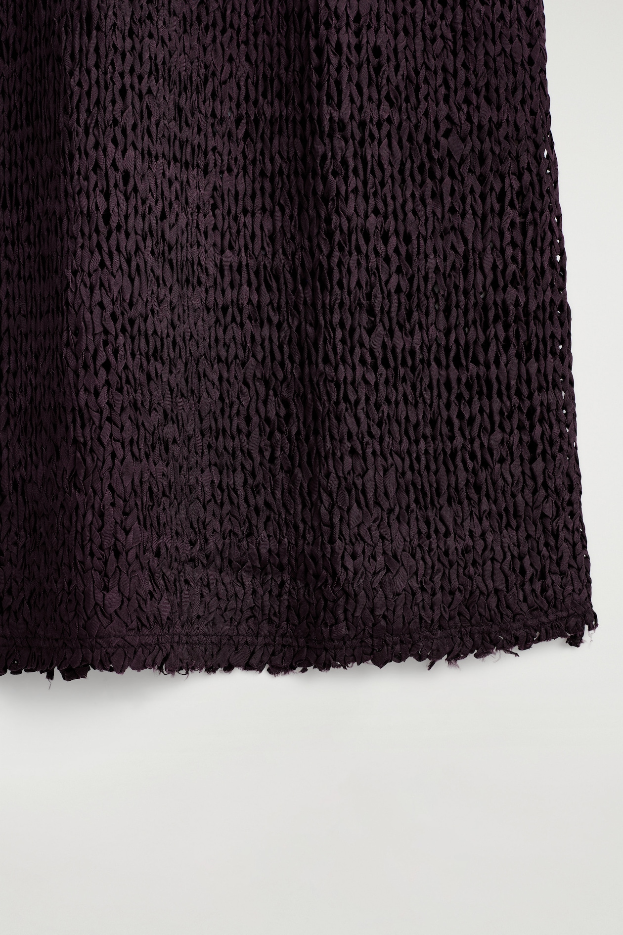 cos crochet dress COS ATELIER The hooded fishnet maxi dress, crochet-knitted from two-tone twisted yarn