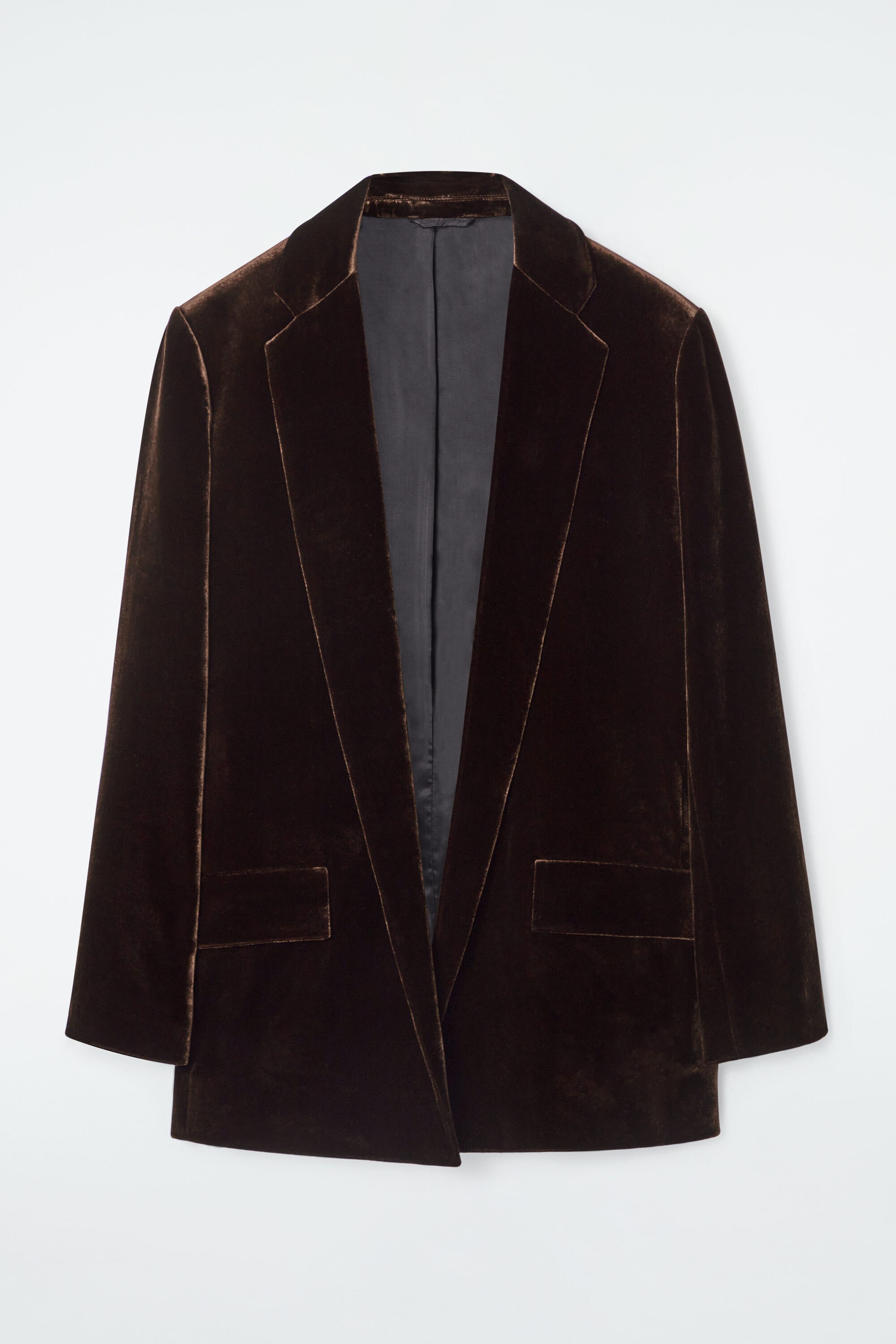 SILK-BLEND VELVET BLAZER - MAHOGANY | COS SILK-BLEND VELVET BLAZER - MAHOGANY | COS