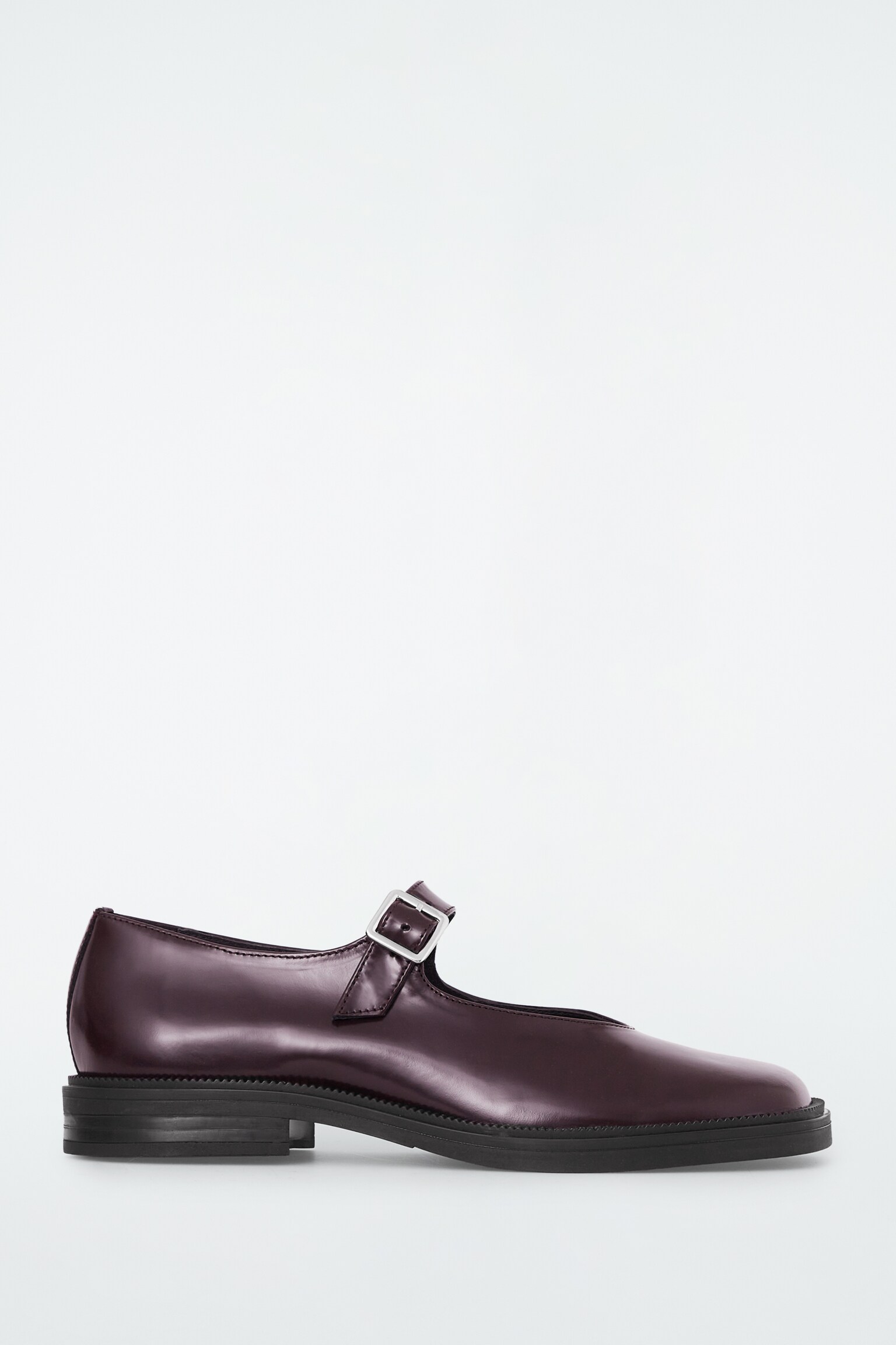 CHUNKY LEATHER MARY-JANE SHOES - BORDEAUX - 1