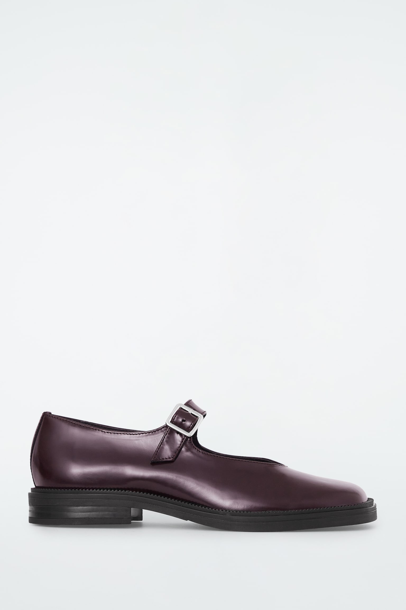 CHUNKY LEATHER MARY-JANE SHOES - BORDEAUX