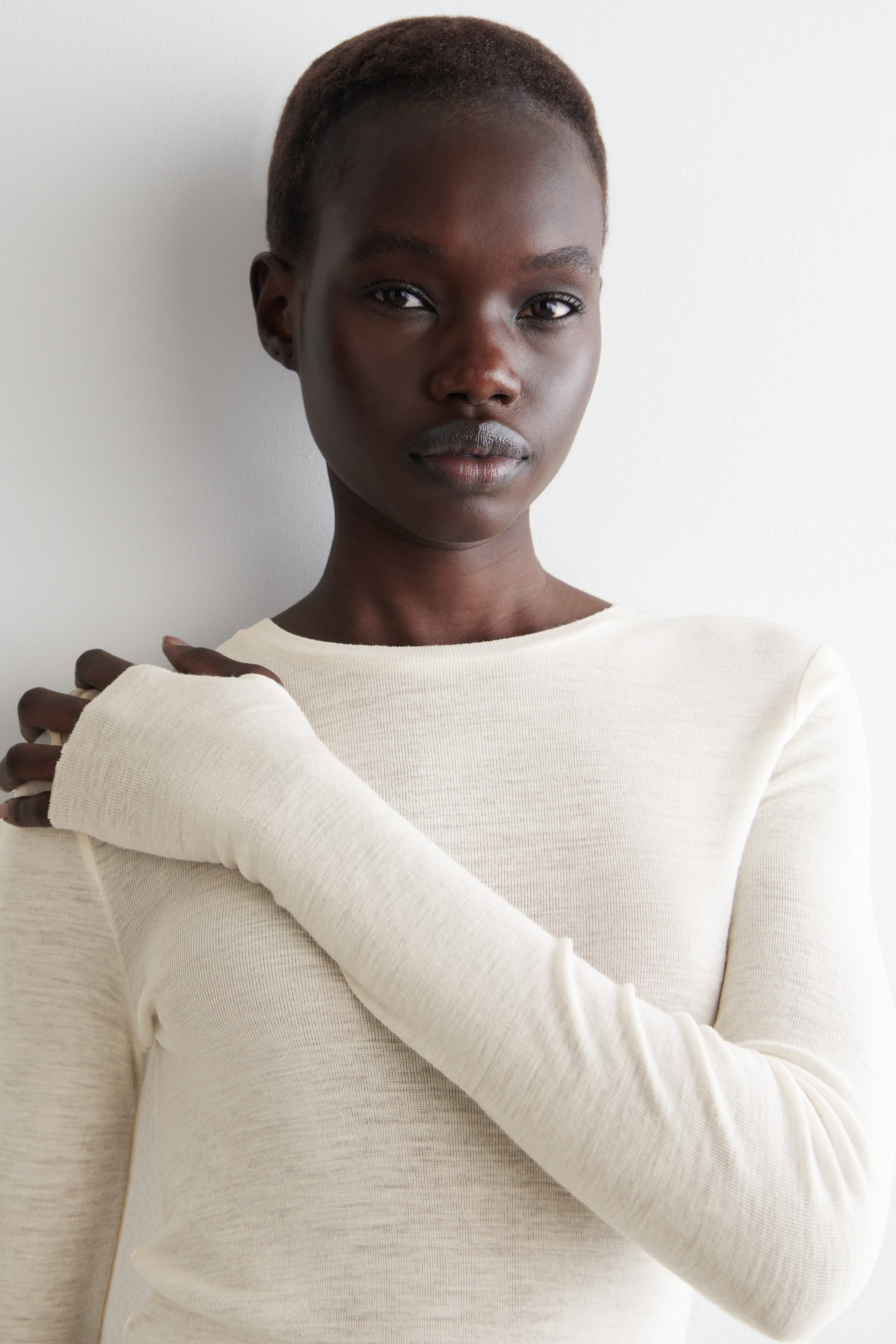 CREW-NECK MERINO WOOL TOP