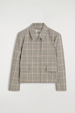 CHECKED WOOL JACKET — BEIGE / CHECKED 10