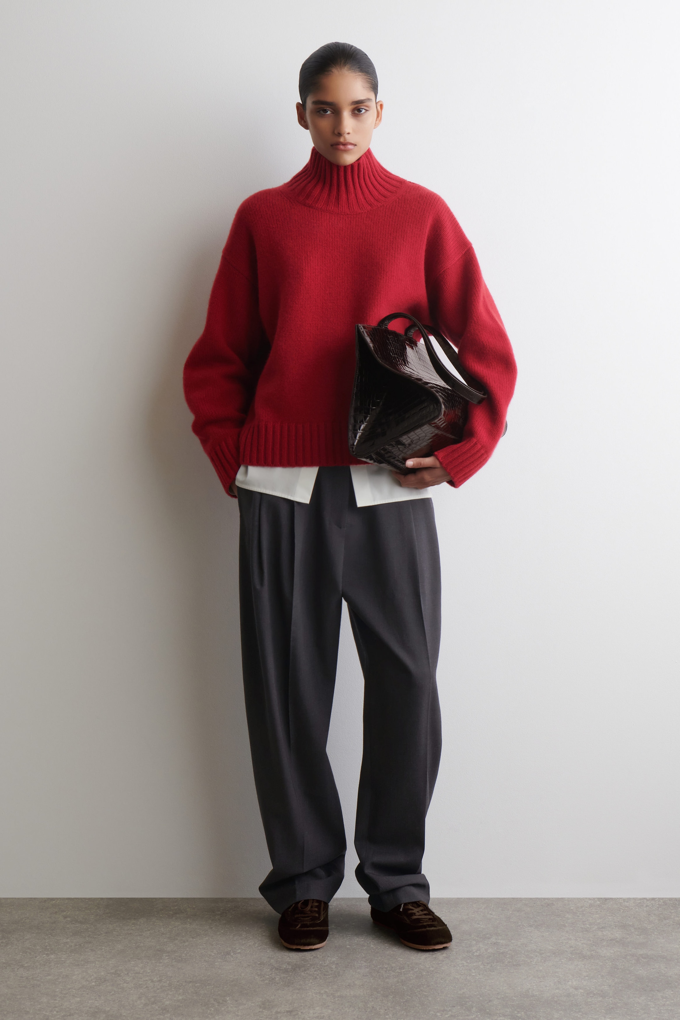 CASHMERE FUNNEL-NECK SWEATER