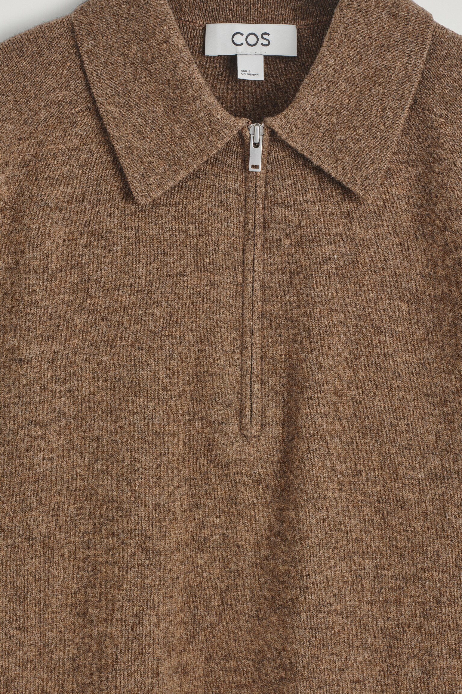 POLOSHIRT AUS MERINOWOLL-YAK-MIX - BRAUN MELIERT/BURGUNDERROT - 3