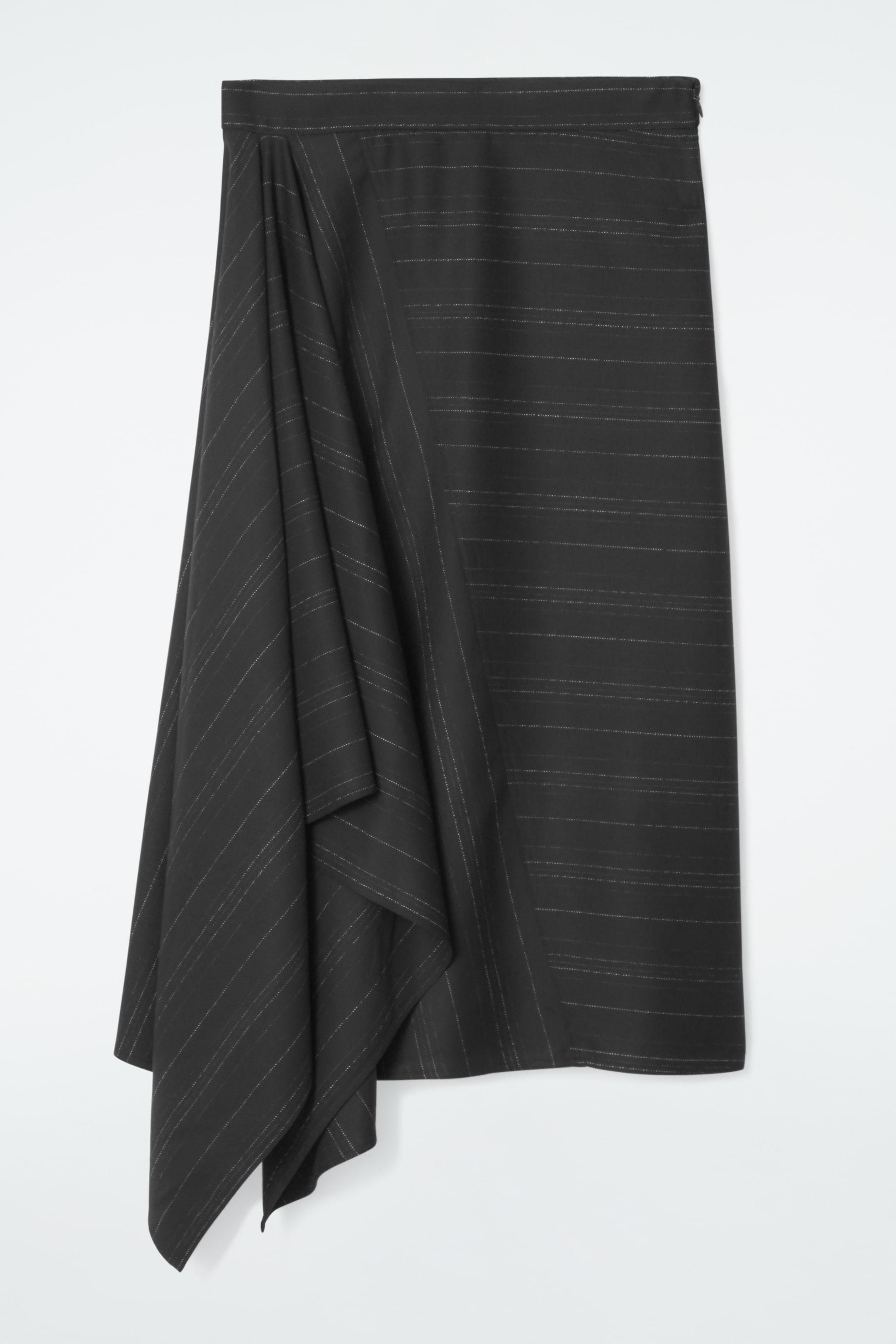 View larger image: ASYMMETRIC PINSTRIPED WOOL SKIRT - BLACK / PINSTRIPED - Ladies | H&M GB 1