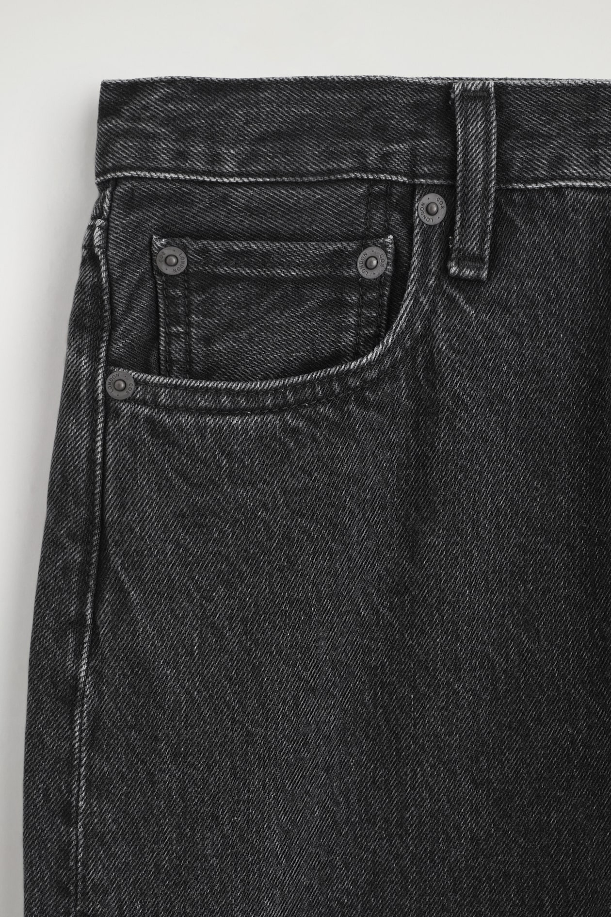 CHORD STRAIGHT-LEG JEANS — FADED BLACK