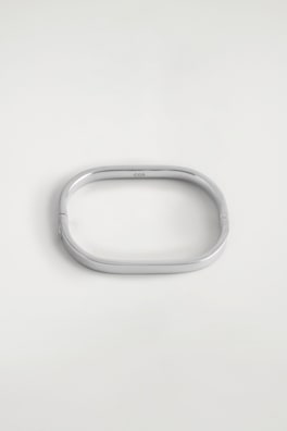 CURVED RECTANGULAR BANGLE — SILVER 2