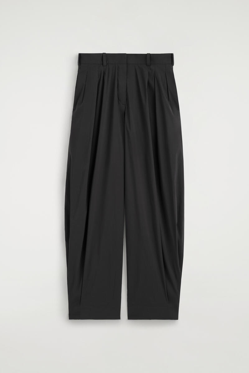 Pleated Cotton-Blend Balloon Pants