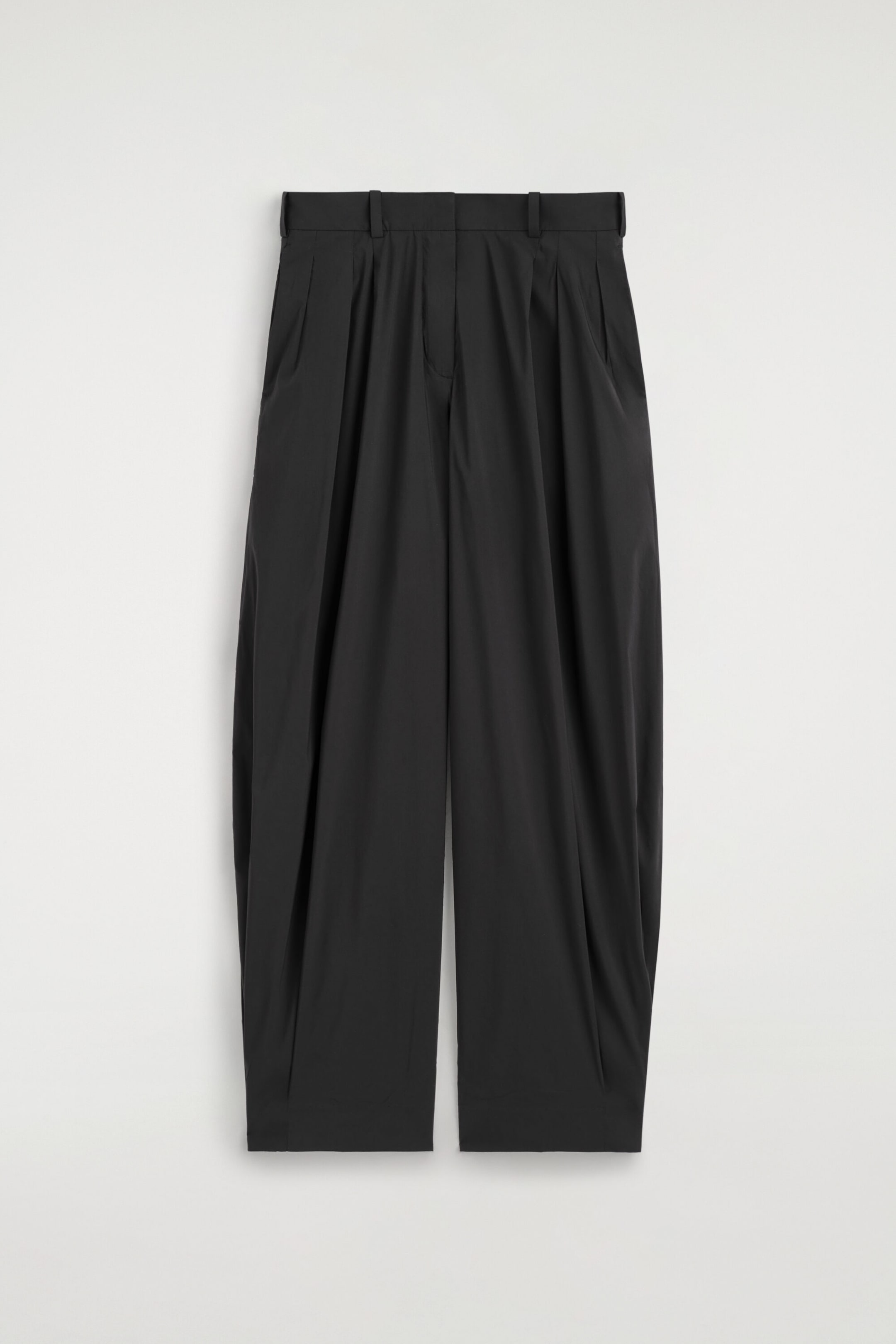 PLEATED COTTON-BLEND BALLOON PANTS