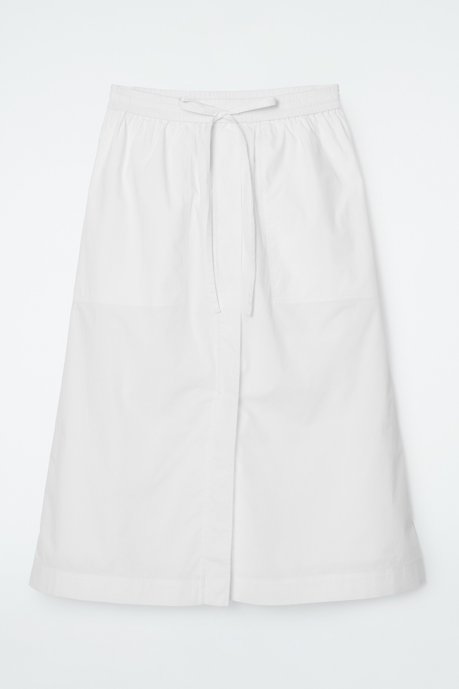 DRAWSTRING MIDI SKIRT - WHITE