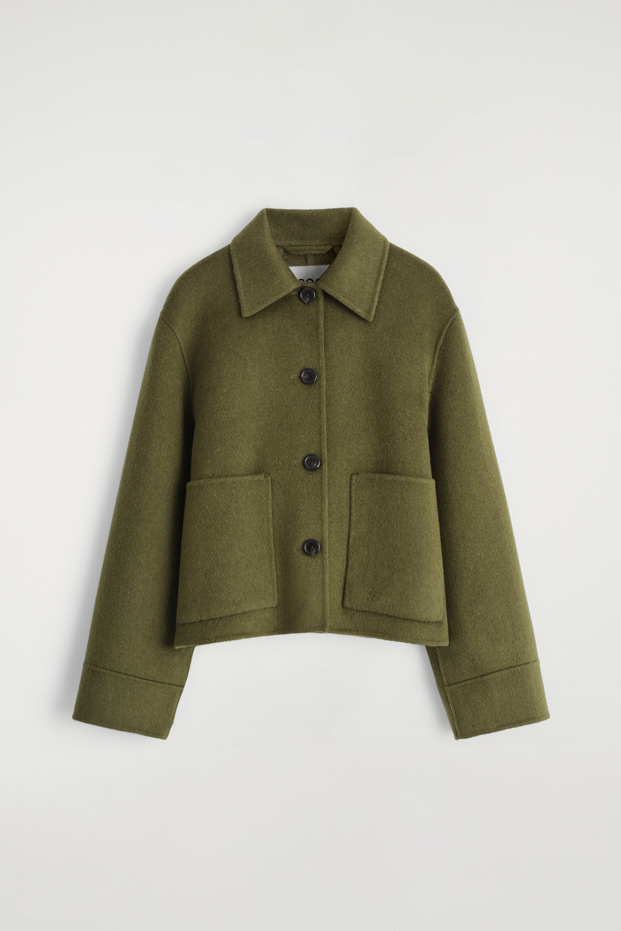 Agrandir l'image: VESTE COURTE SILHOUETTE BOXY EN LAINE DOUBLE FACE - KAKI - FEMME | H&M CH 6