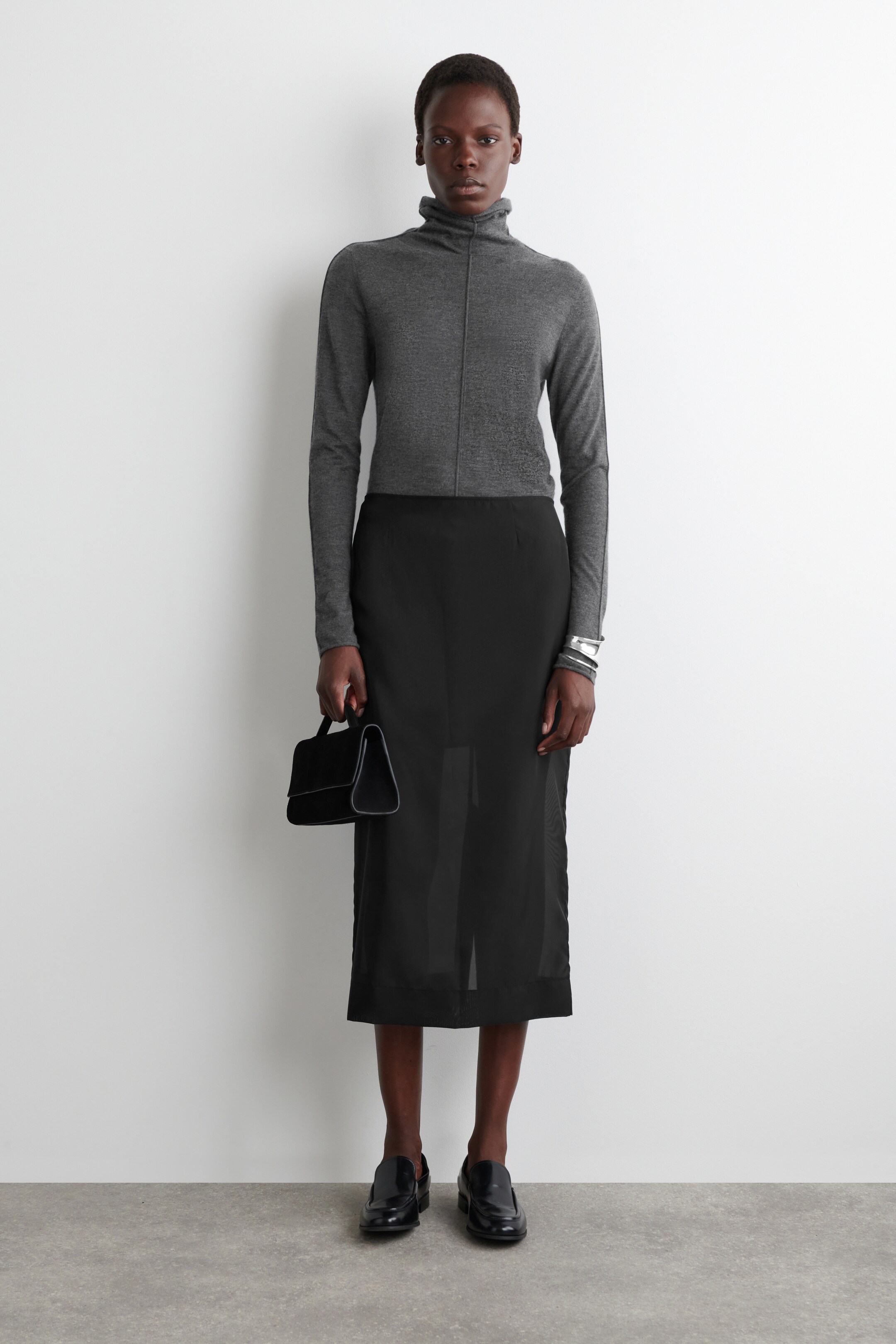 Agrandir l'image: PULL À COL ROULÉ EN CACHEMIRE - GRIS CHINÉ - FEMME | H&M CH 2