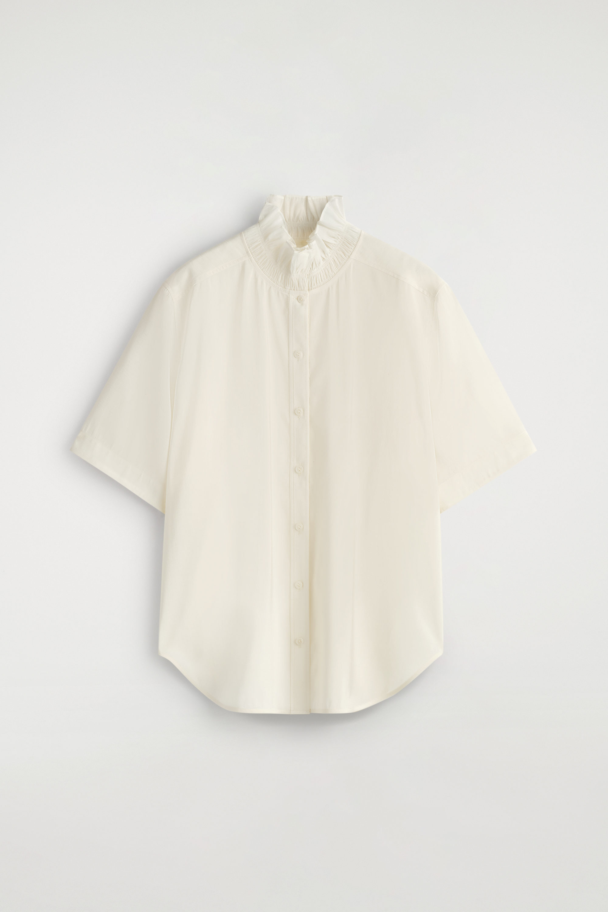 RUFFLE-COLLAR MODAL BLOUSE - IVORY | COS US